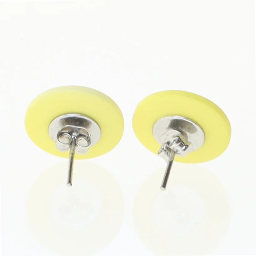 Gule knapformede ørestikker (str. 1 cm)