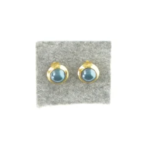 Turkis perle Clips øreringe (str. Ø: 2 cm)