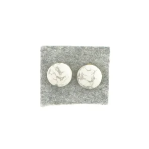 Howlit halvædelsten krystal Clips øreringe (str. Ø: 2,5 cm)