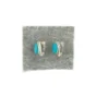 Sølv og Turkis ædelsten Clips øreringe (str. LB: 2x1 cm)