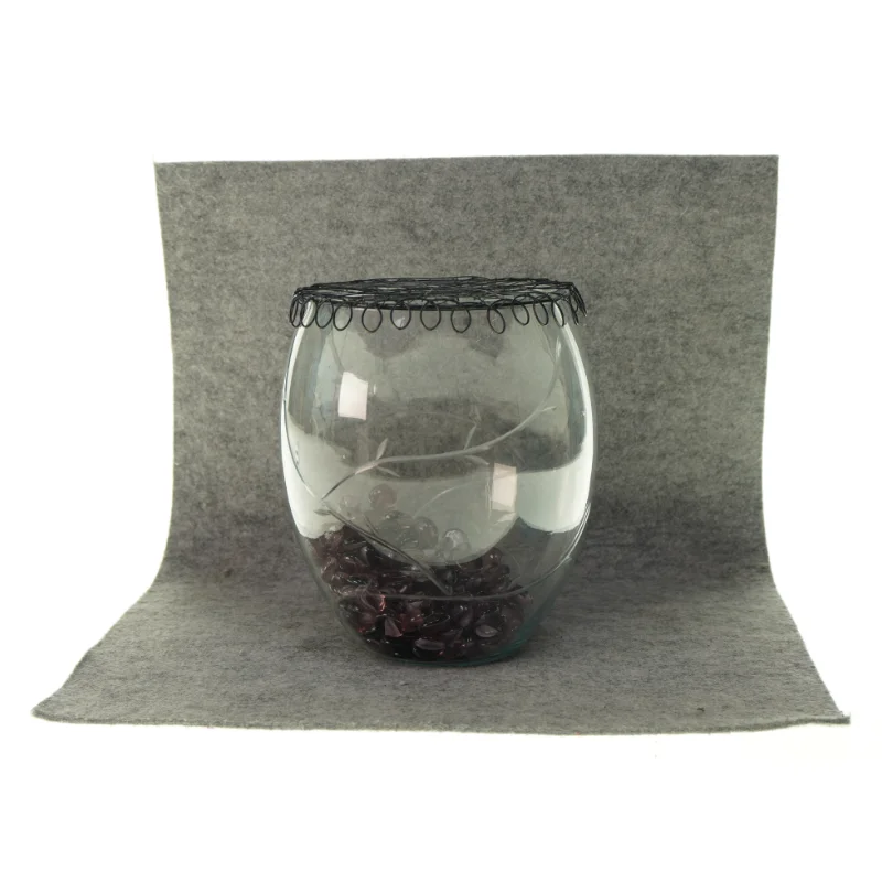 Glaskrukke med glas sten (str. HØ: 20 x 20 cm)