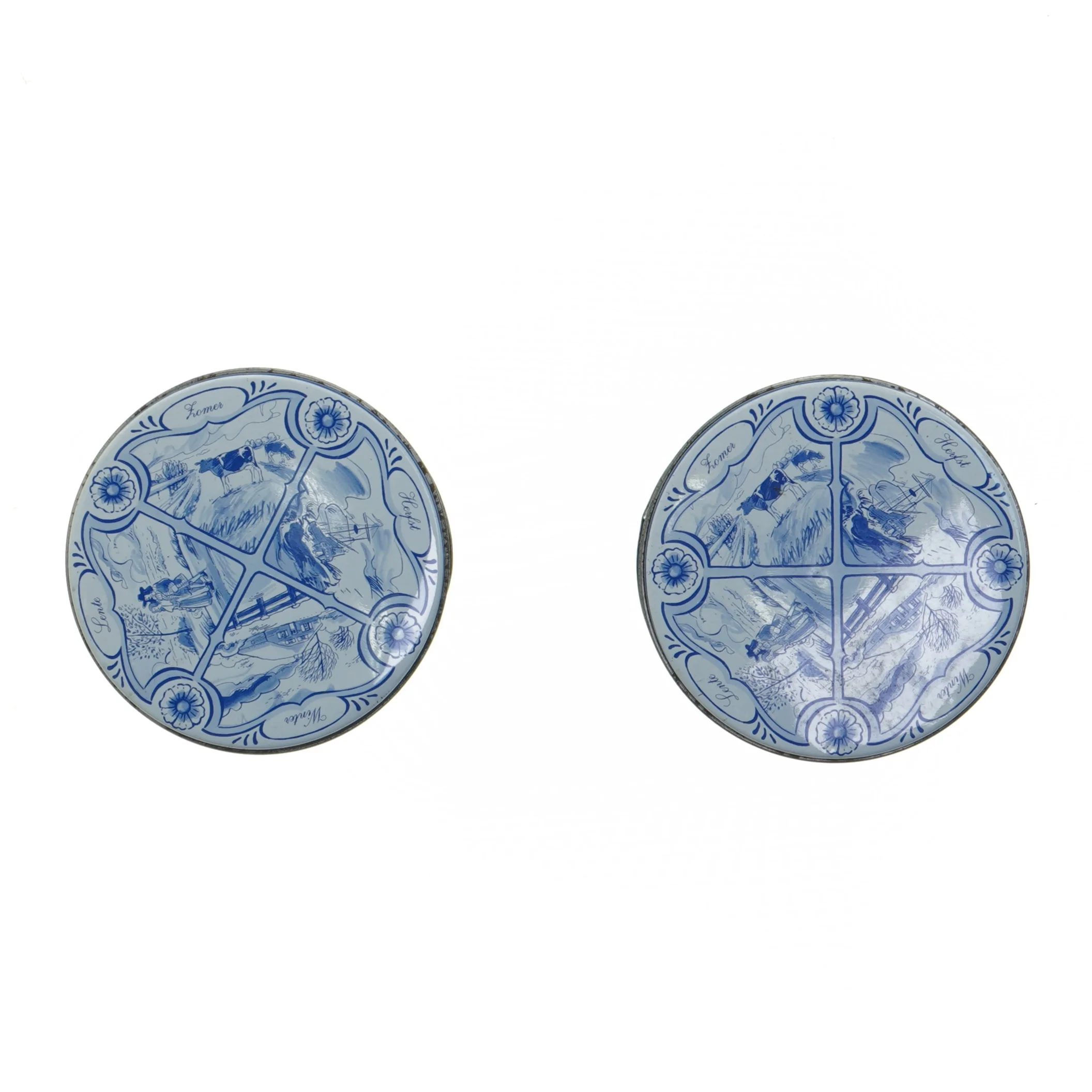 Dekorative rund metaldåser (str. Ø. 10 cm længde. 10 cm)