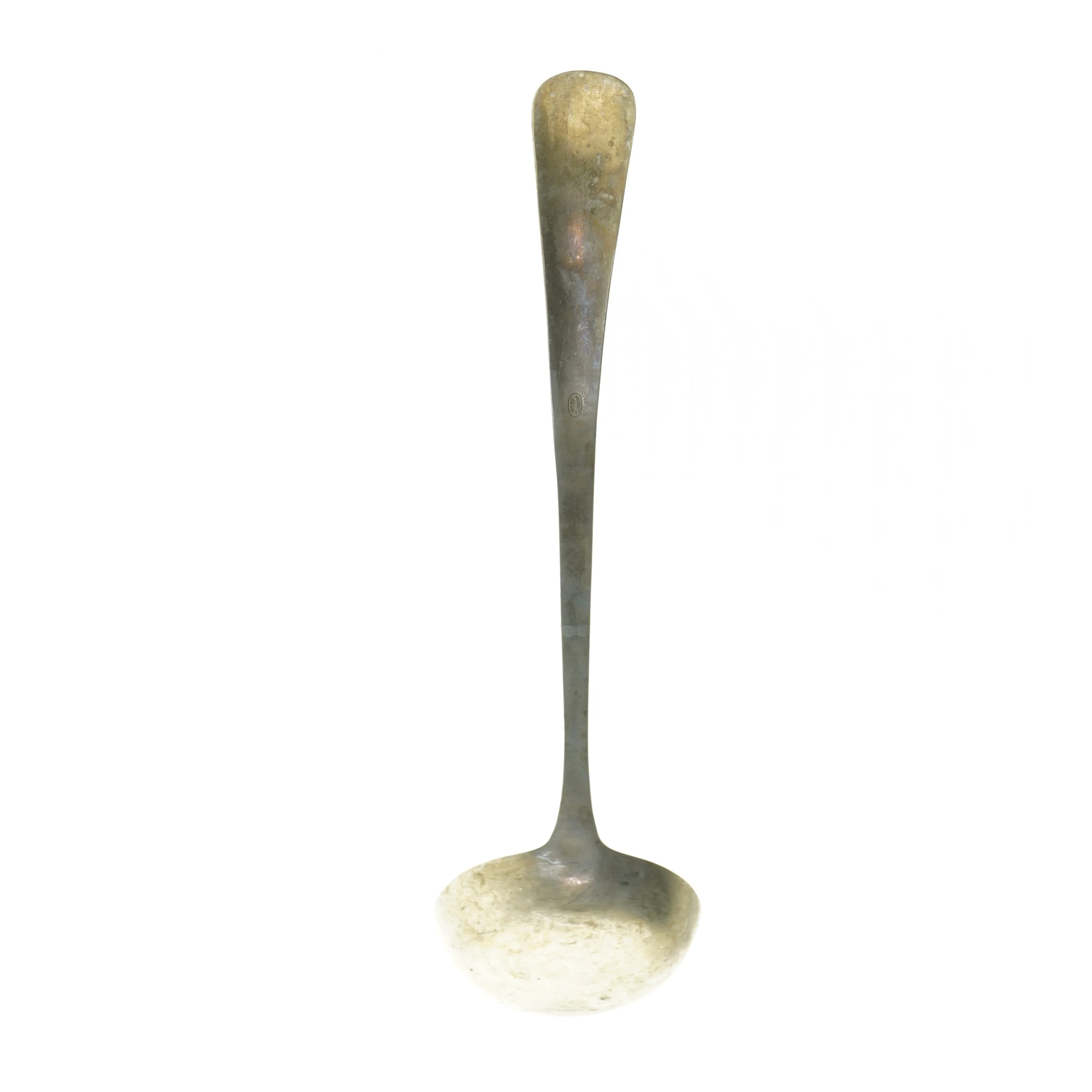 Langskaftet sølv suppe ske / øse (str. 31 cm)