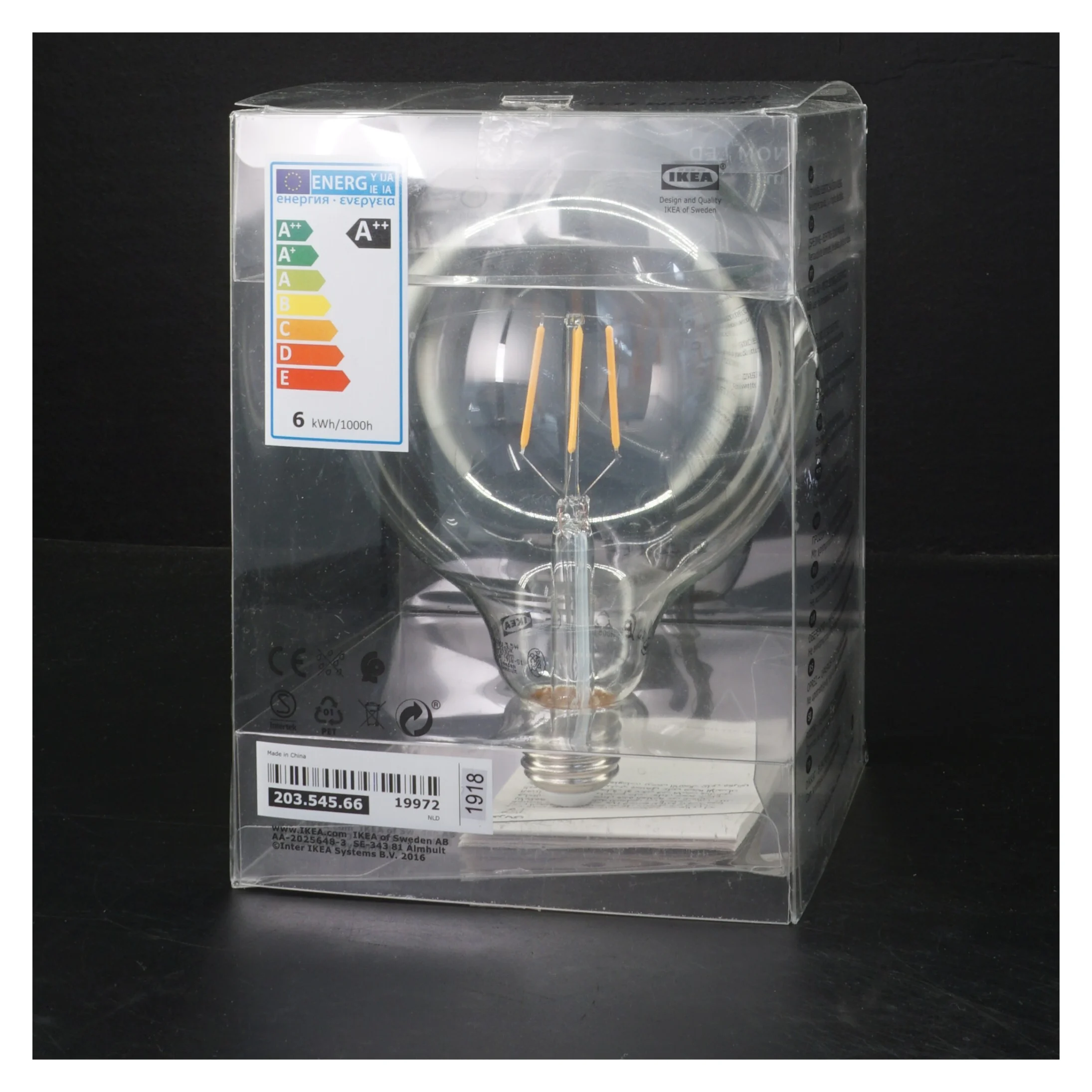 LUNNOM LED pære 600lm 5.5W fra IKEA (str. 125x175 mm)