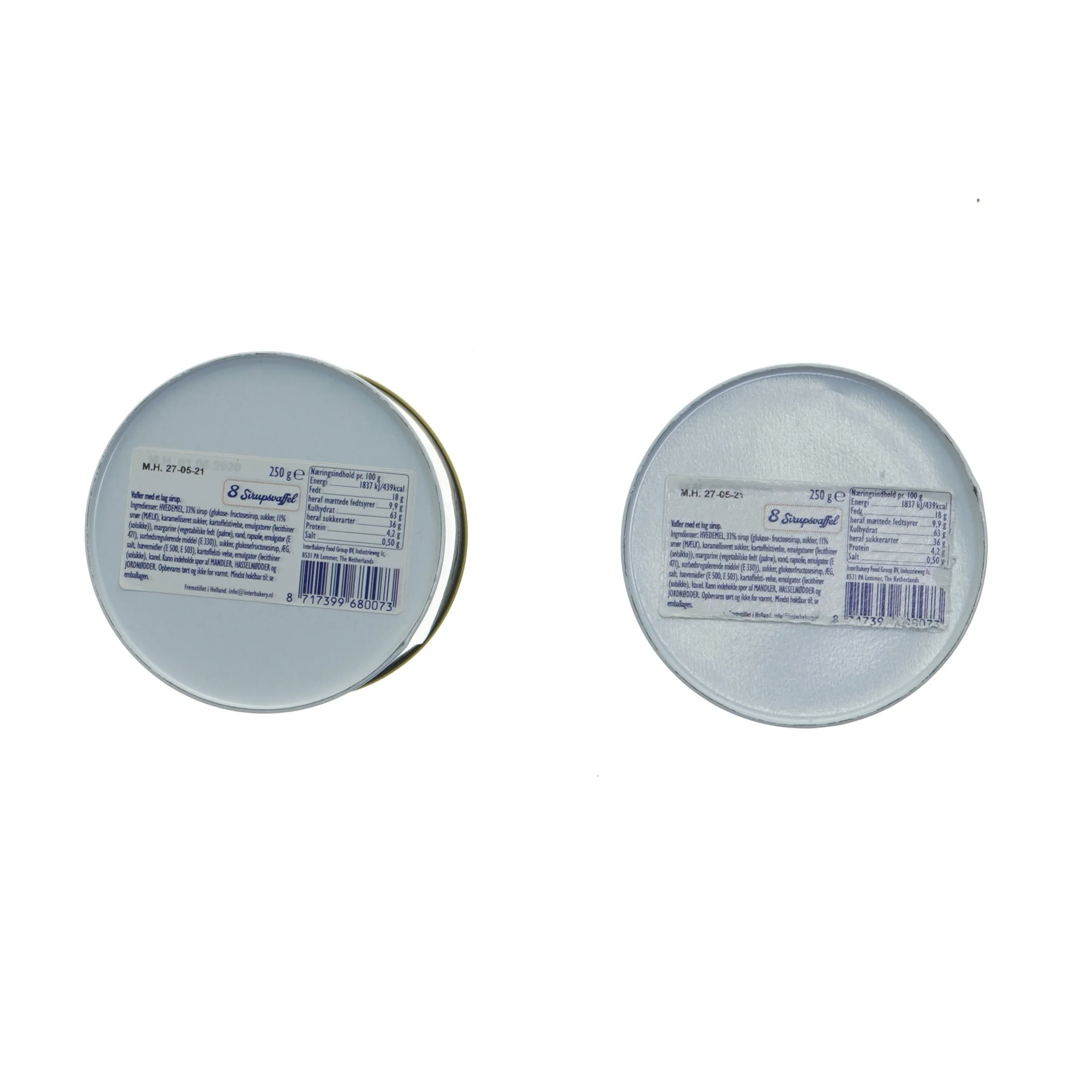 Runde kagedåser med hollandsk design (str. Ø. 10 cm. længde, 10 cm)