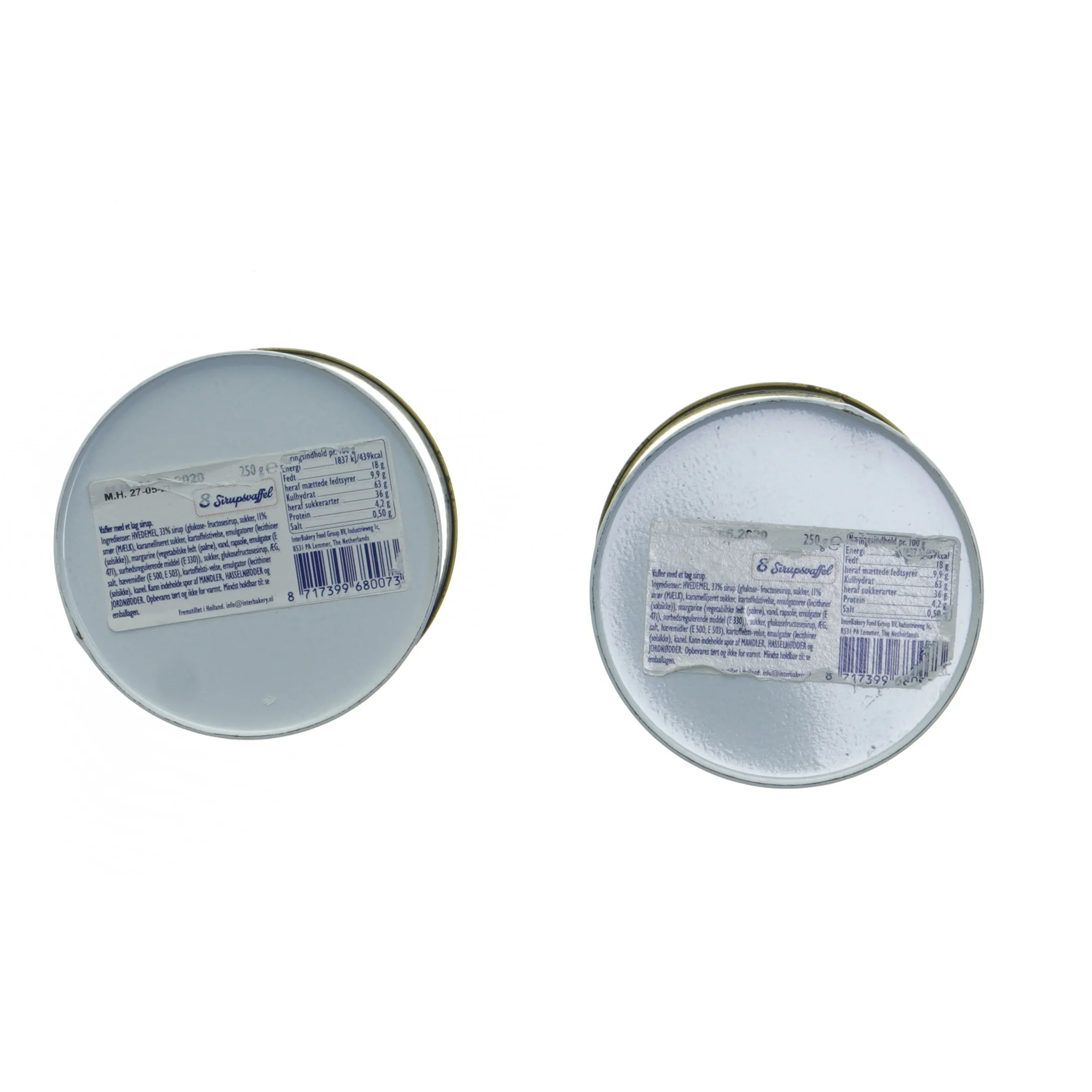 Dekorative kagebokse med blå motiv (str. Ø. 10 cm. længde, 10 cm)