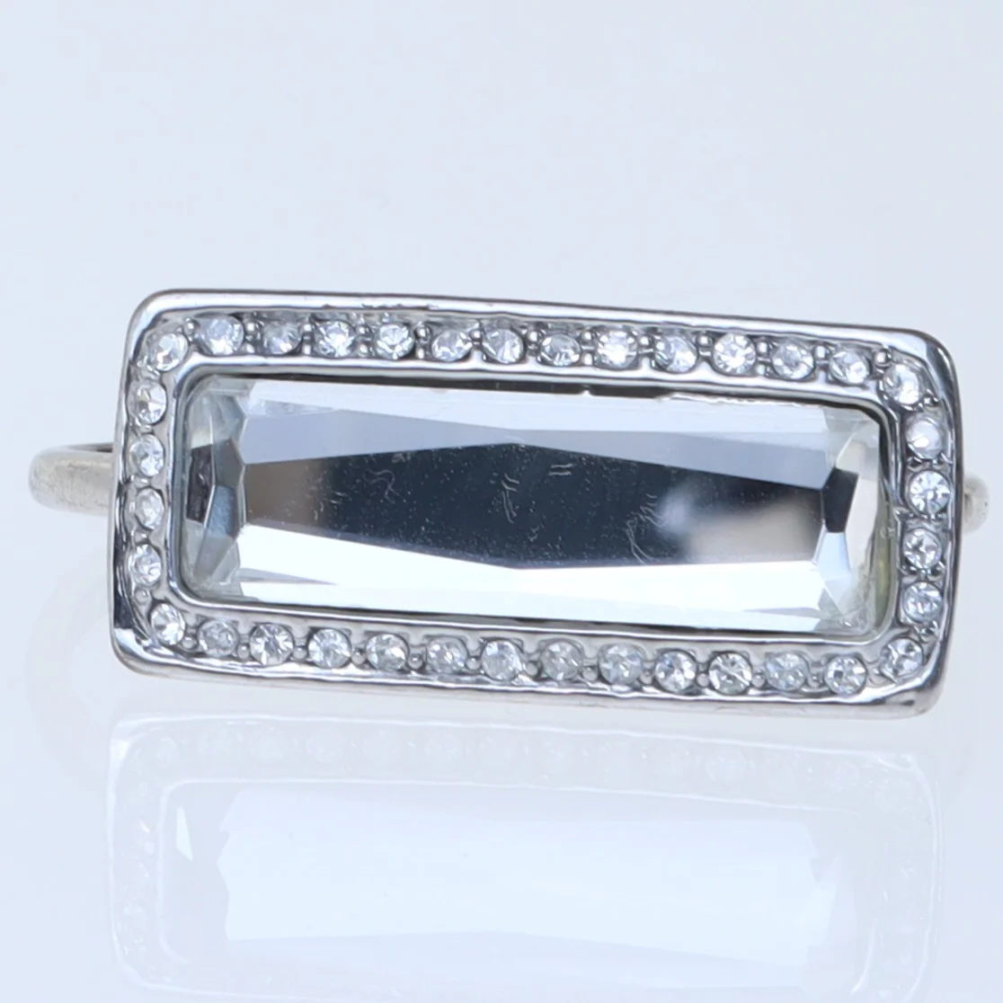 Dobbeltfinger-ring med krystaller (str. 58 og 59 mm)