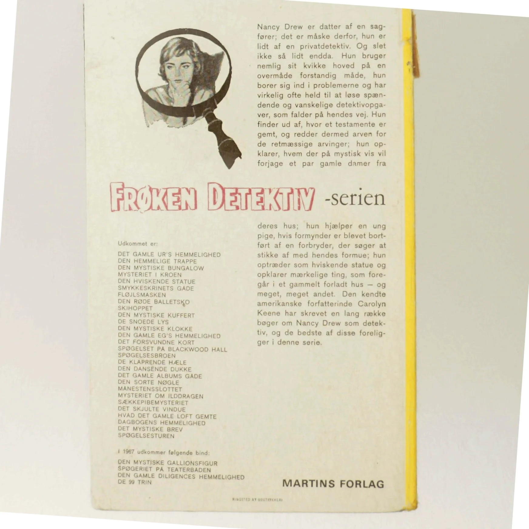Frøken Detektiv bog fra Martins Forlag