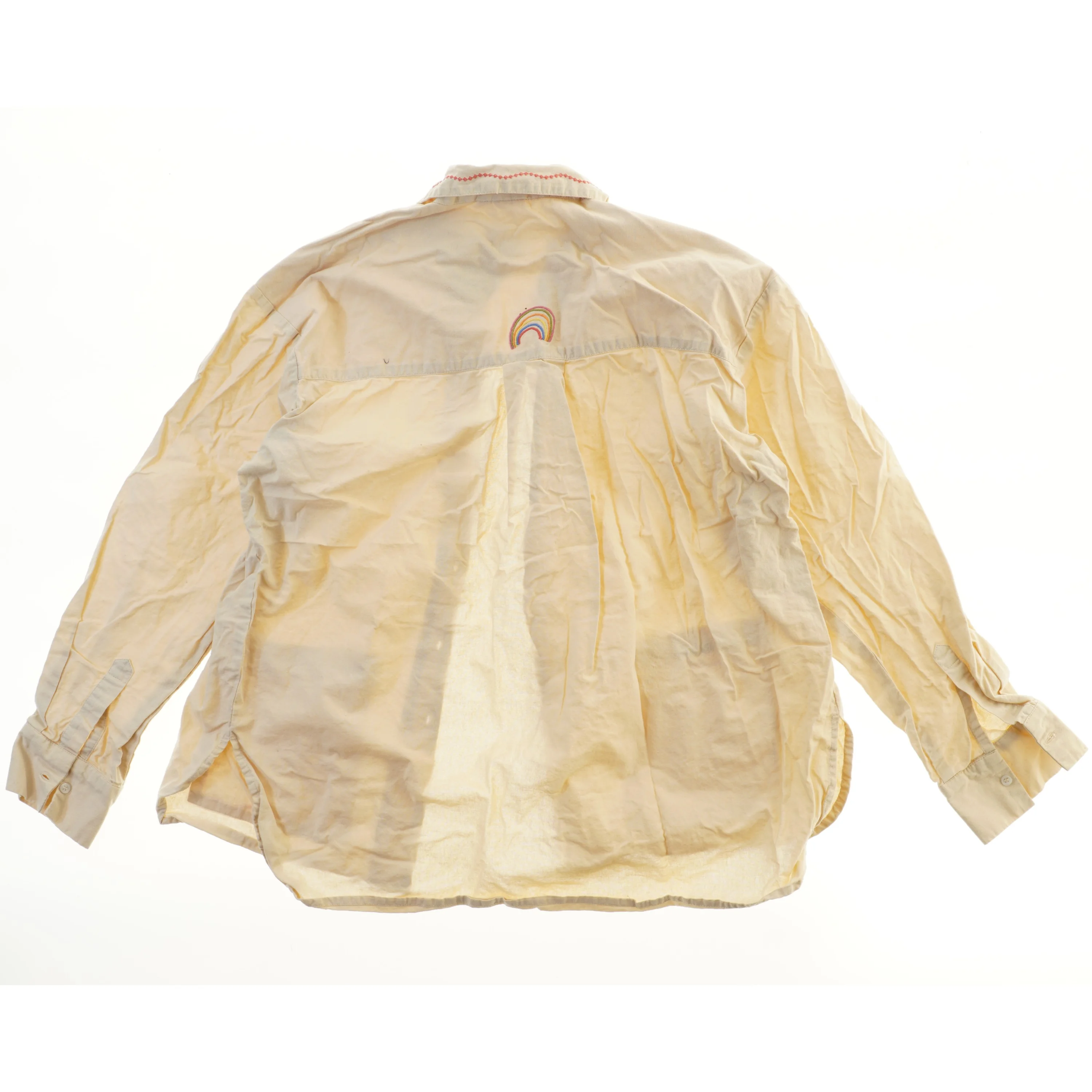 Langærmet skjorte med broderi fra Juna (str.  s/m, 63x75 cm)