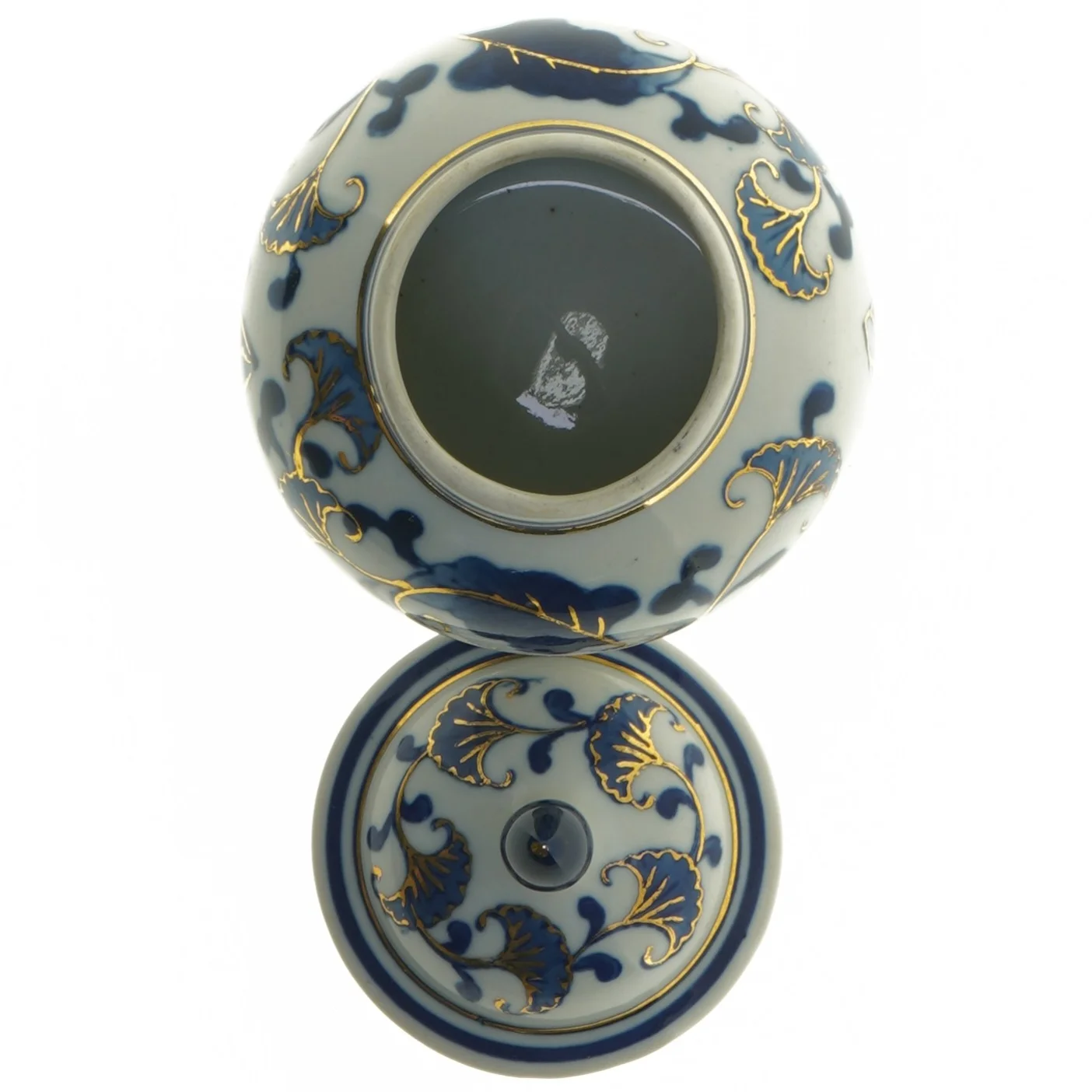 Dekoreret krukke med låg (str. Ø 9,5x15 cm)