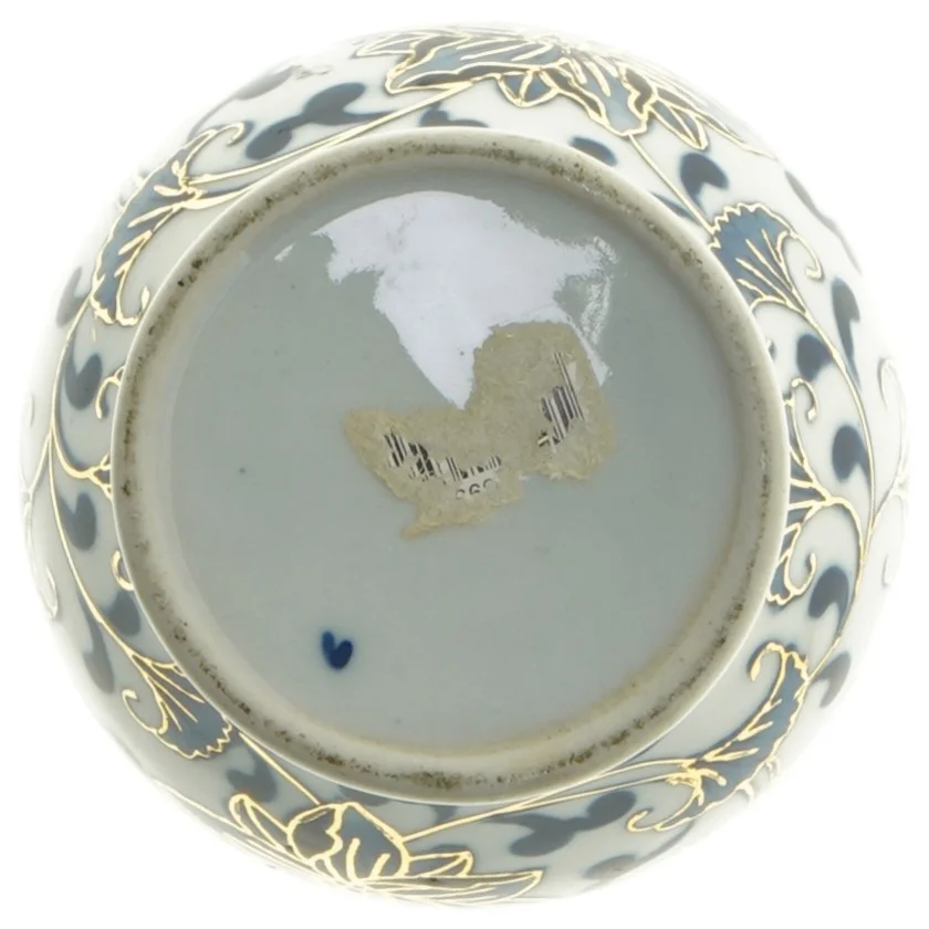 Dekoreret krukke med låg (str. Ø 9,5x15 cm)