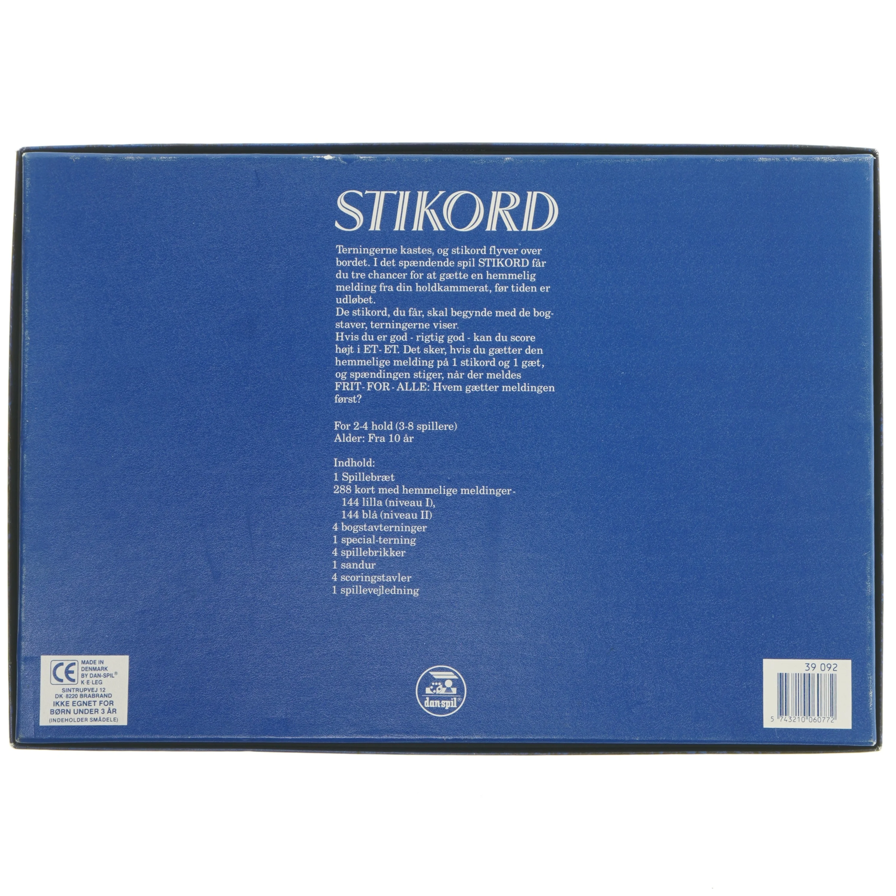 Stikord brætspil fra Danspil (str. 39x27 cm)