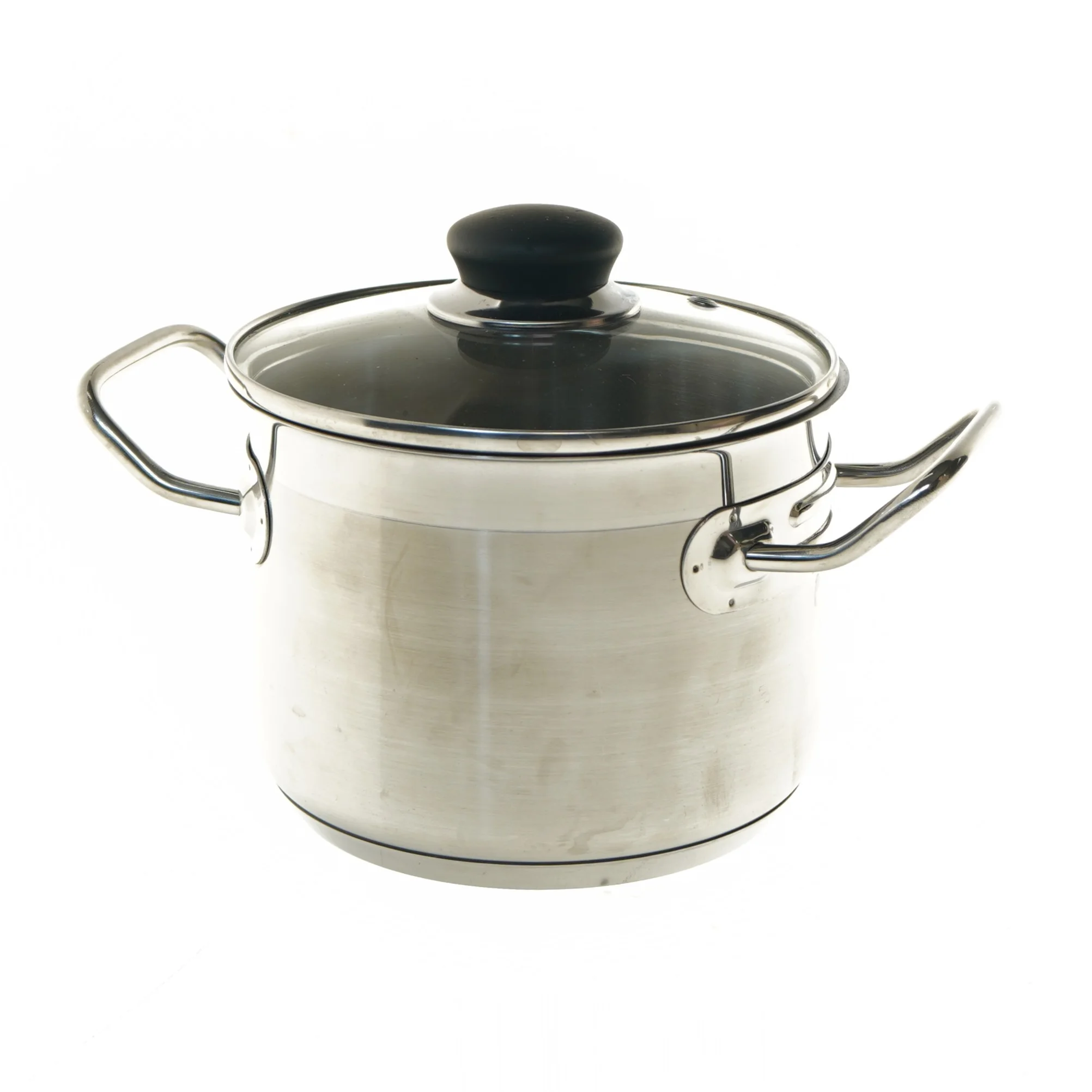 Helt ny Rustfri st&aring;l gryde med glasl&aring;g fra Proff Line (str. &Oslash; 17,5x12,5 cm)