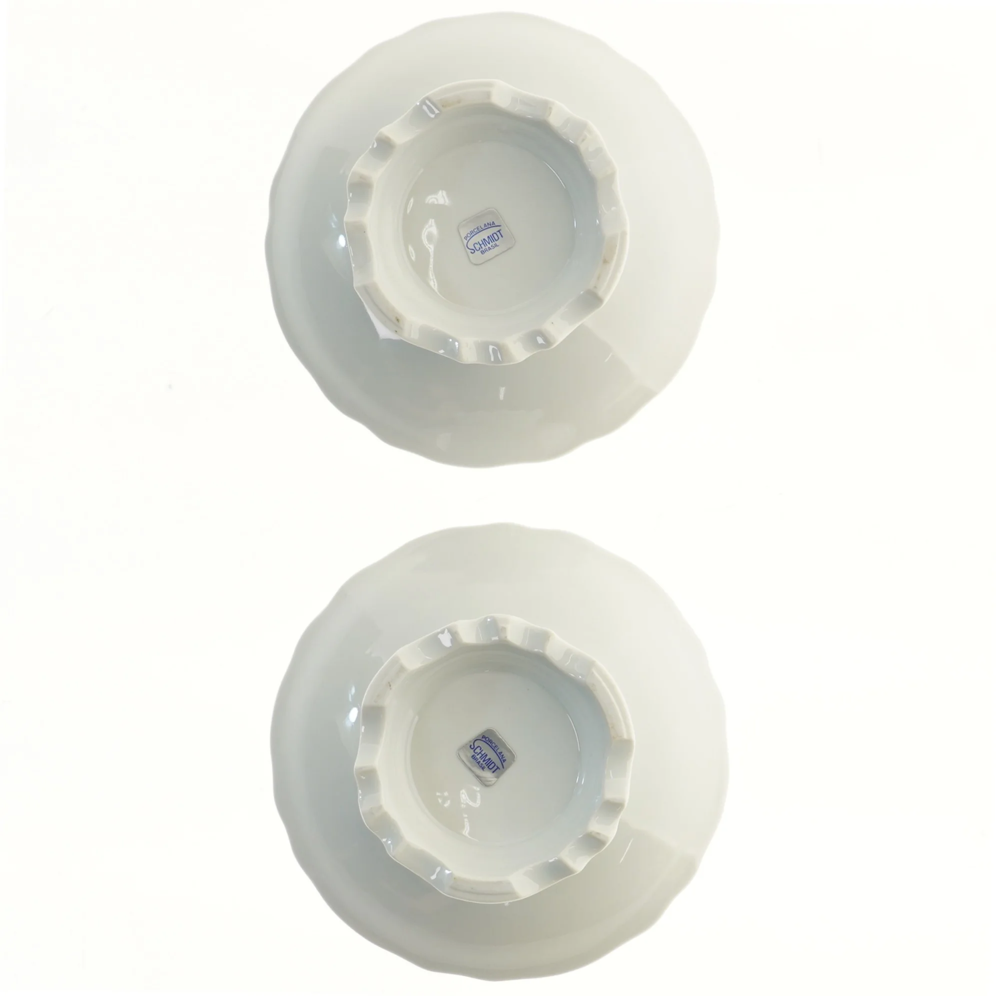 Porcelænsfade på fod fra Scmidt (str. Ø 19 cm)