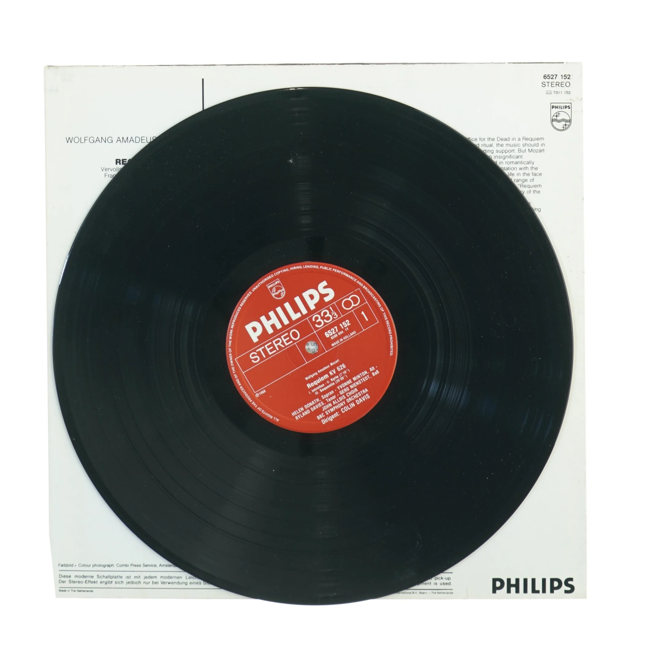 Mozart Requiem Vinylplade fra Philips (str. 30 cm)