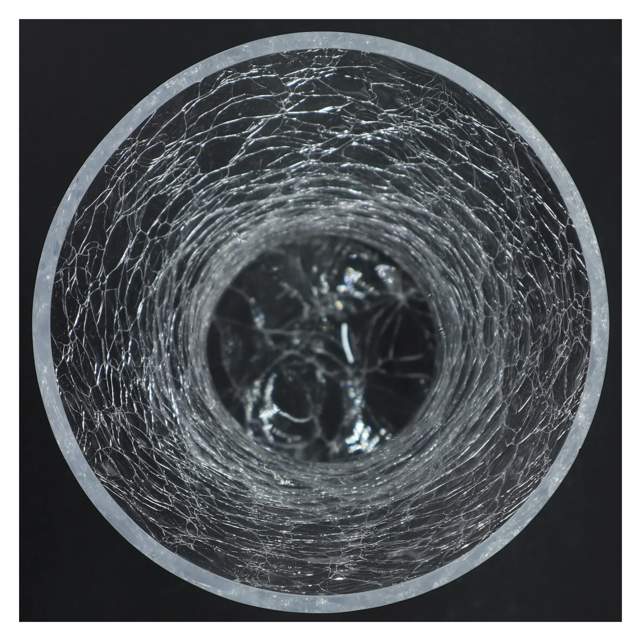 Krakeleret glasvase (str. 30 x 15 cm)