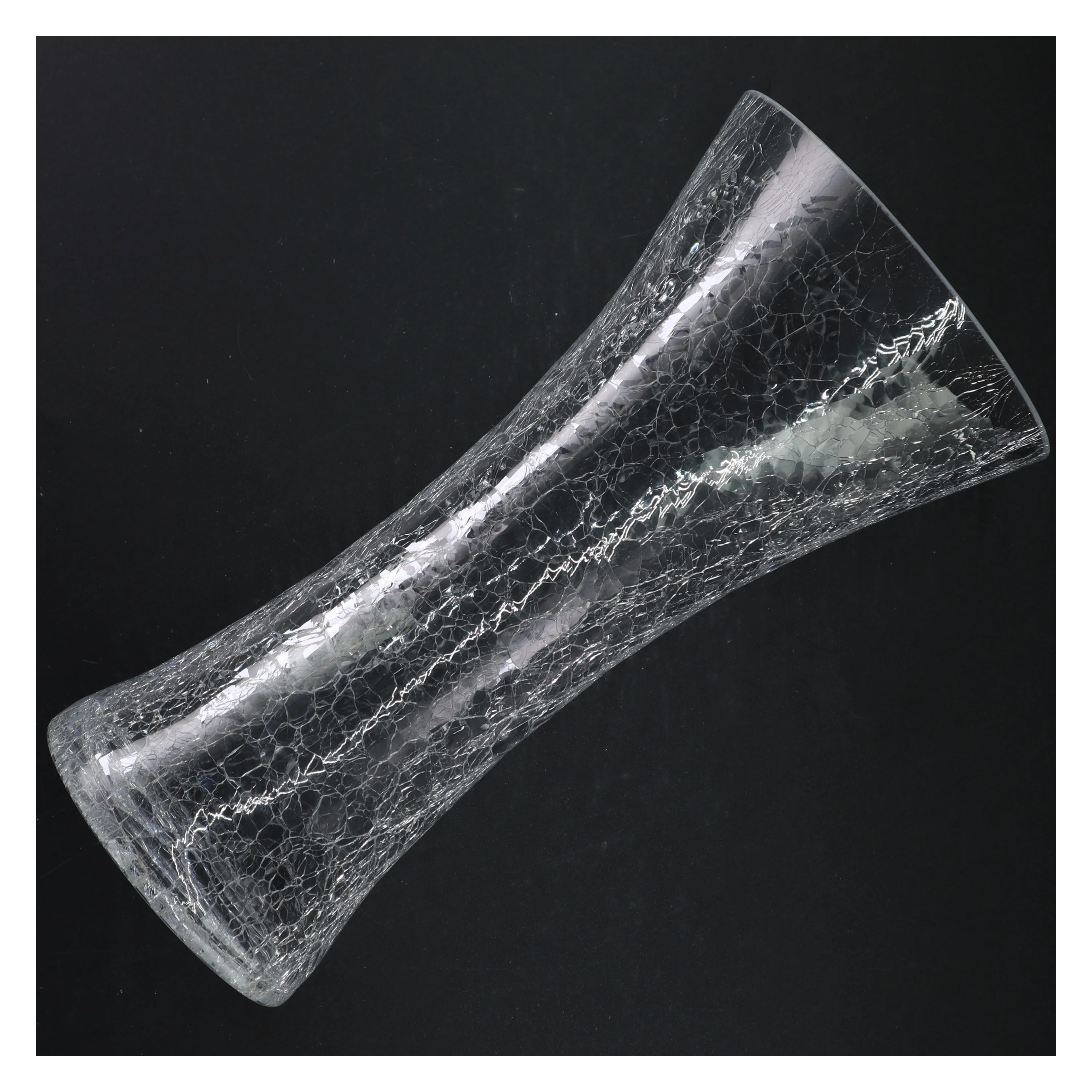 Krakeleret glasvase (str. 30 x 15 cm)