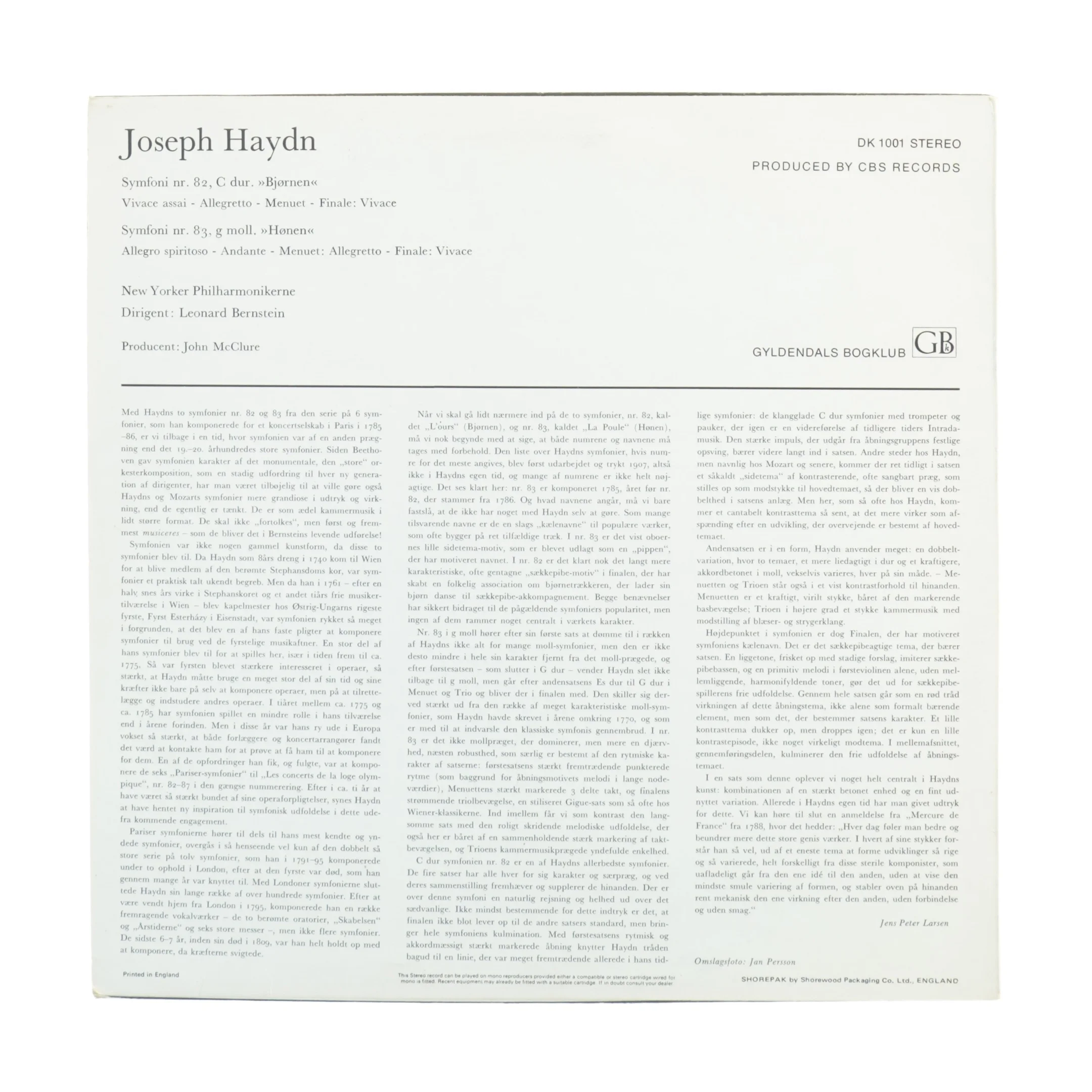 Haydn symfonier vinylplade fra CBS Records (str. 30 cm)