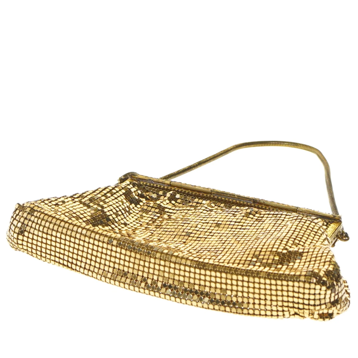 Guld håndtaske med pung (str. 20x10 cm)