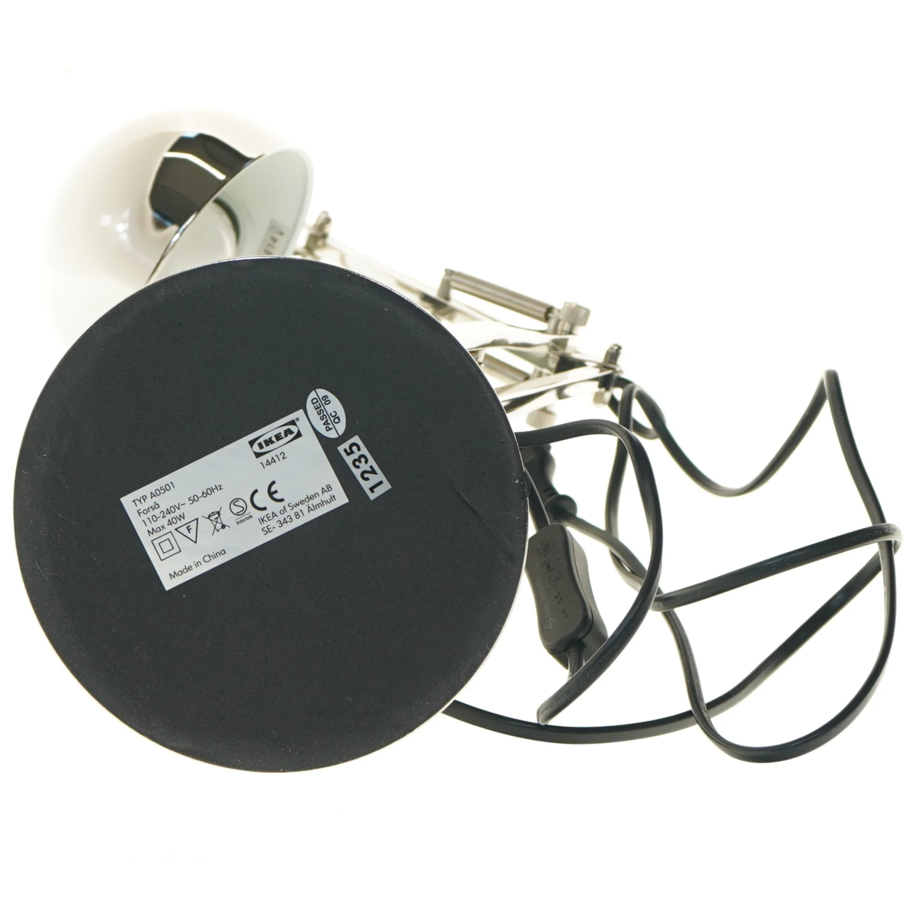 Bordlampe med justerbart armatur fra IKEA (str. 60 cm)