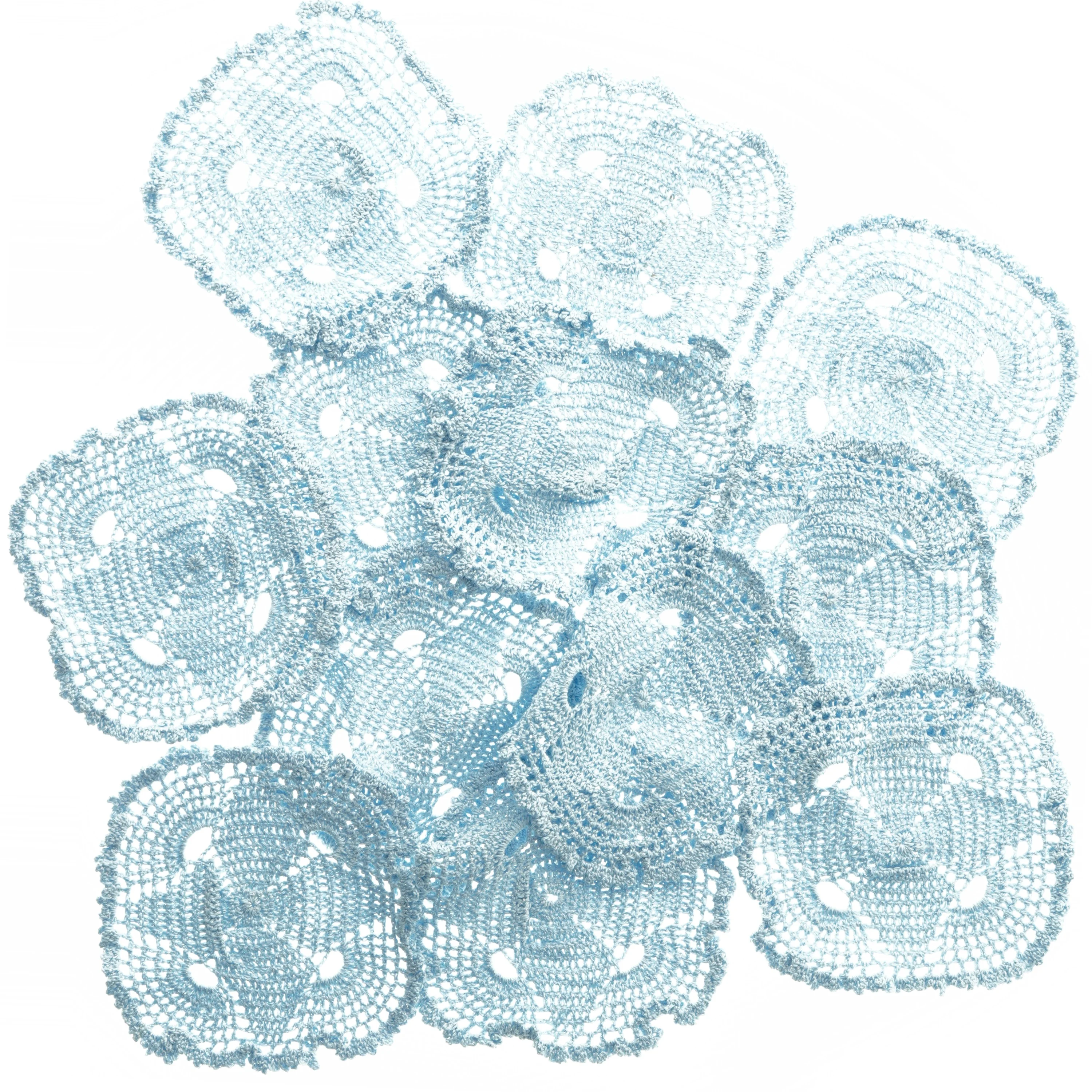 Hæklet bordskånere sæt (str. 14x14 cm)