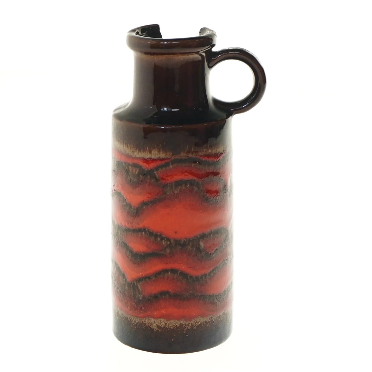 Keramik vase med håndtag (str. 20 cm)