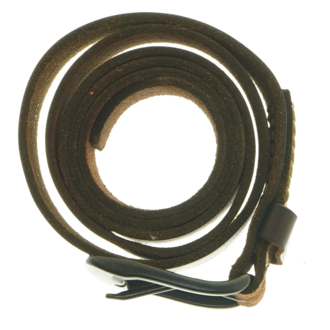 Brun læderbælte (str. 115 cm)