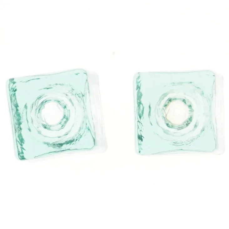 Glaslysestager, 2 stk. fra Wuf (str. 5,5x5,5 cm)