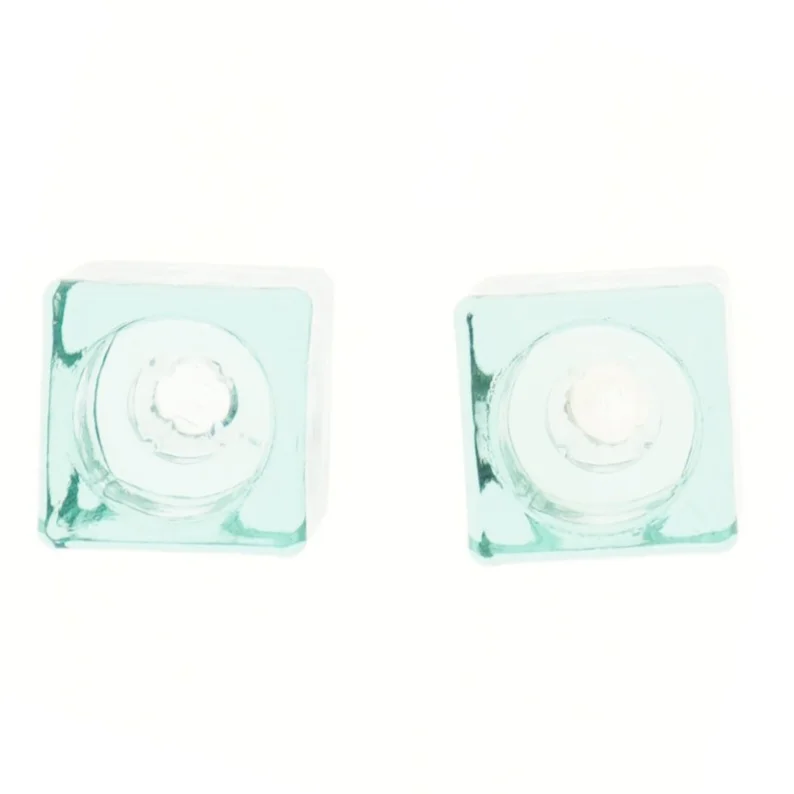 Glaslysestager, 2 stk. fra Wuf (str. 5,5x5,5 cm)