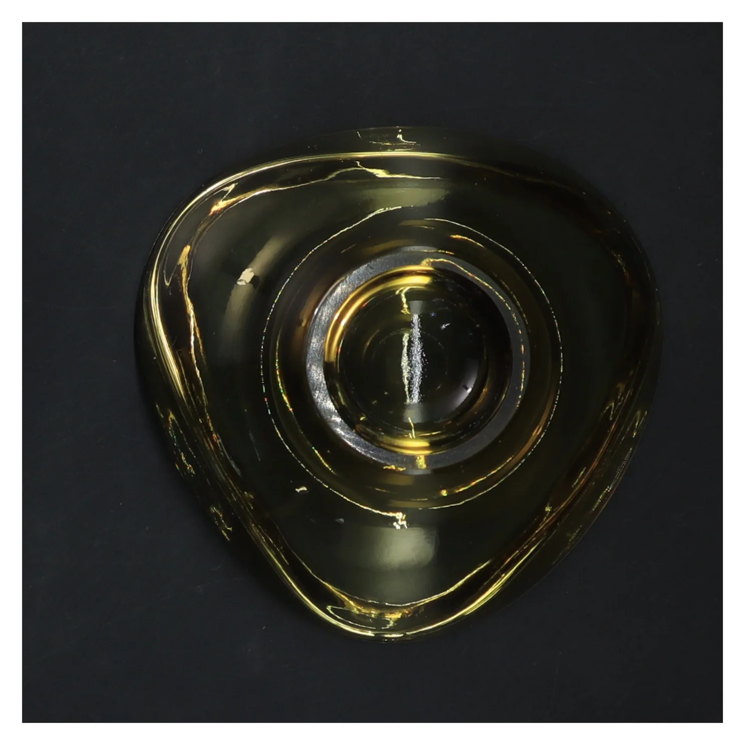 Glaskål i ravfarve (str. 12x5 cm)