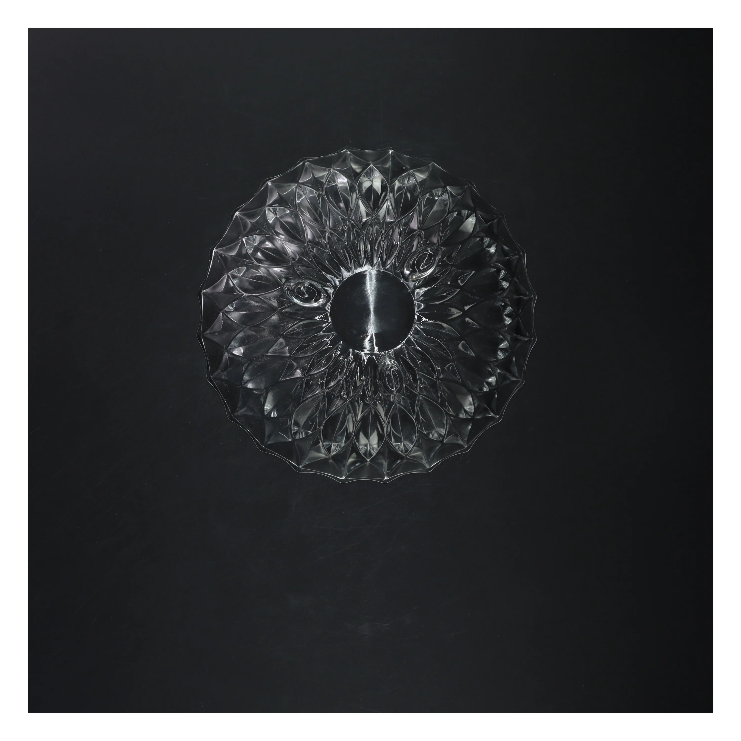 Glas skål med mønster (str. Ø 20 cm)