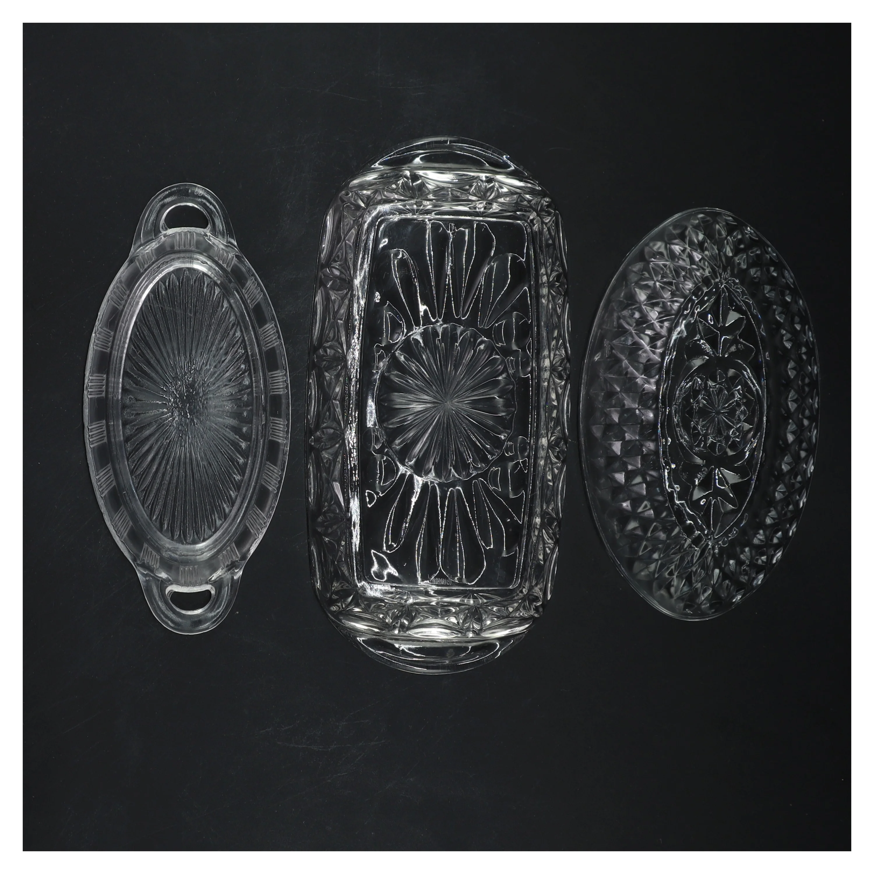 Sæt med glaskåle, 3 stk (str. 12, 14 og 18 cm)