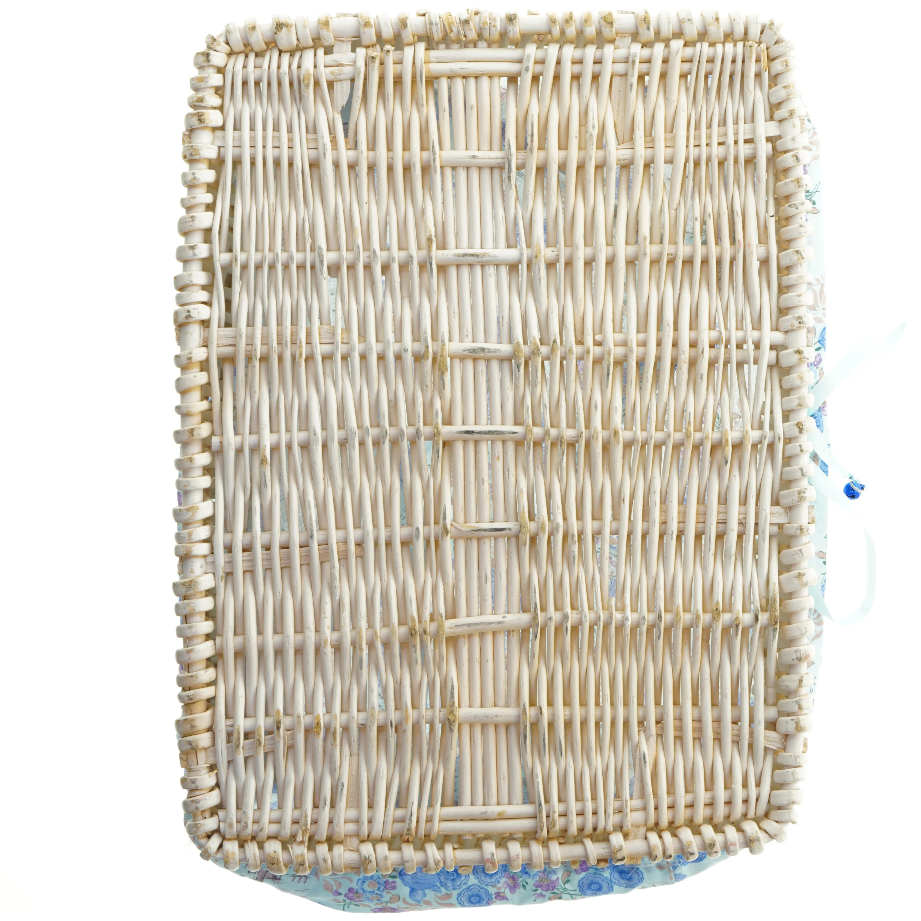 Flettet kurv med blomsterprint betræk