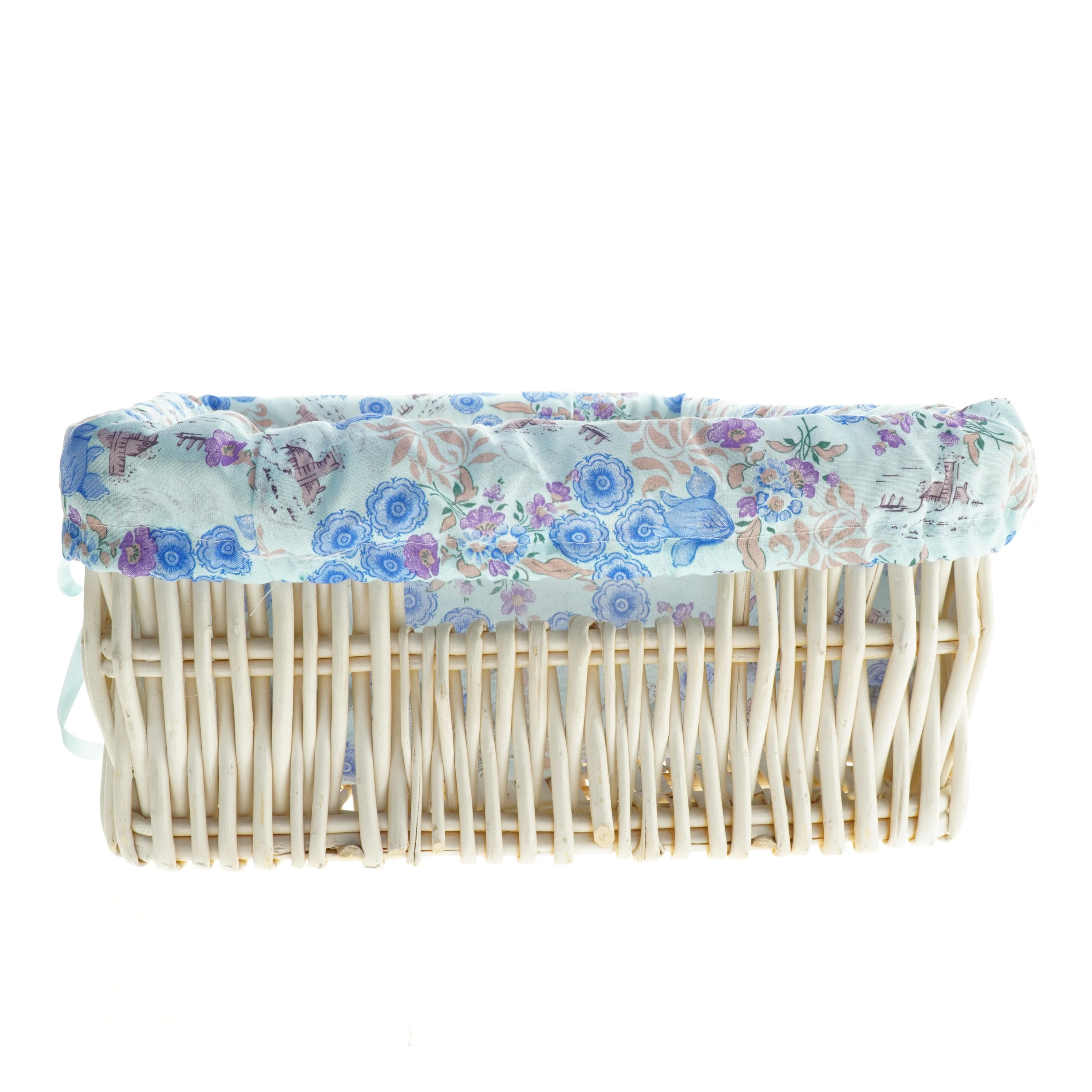 Flettet kurv med blomsterprint betræk