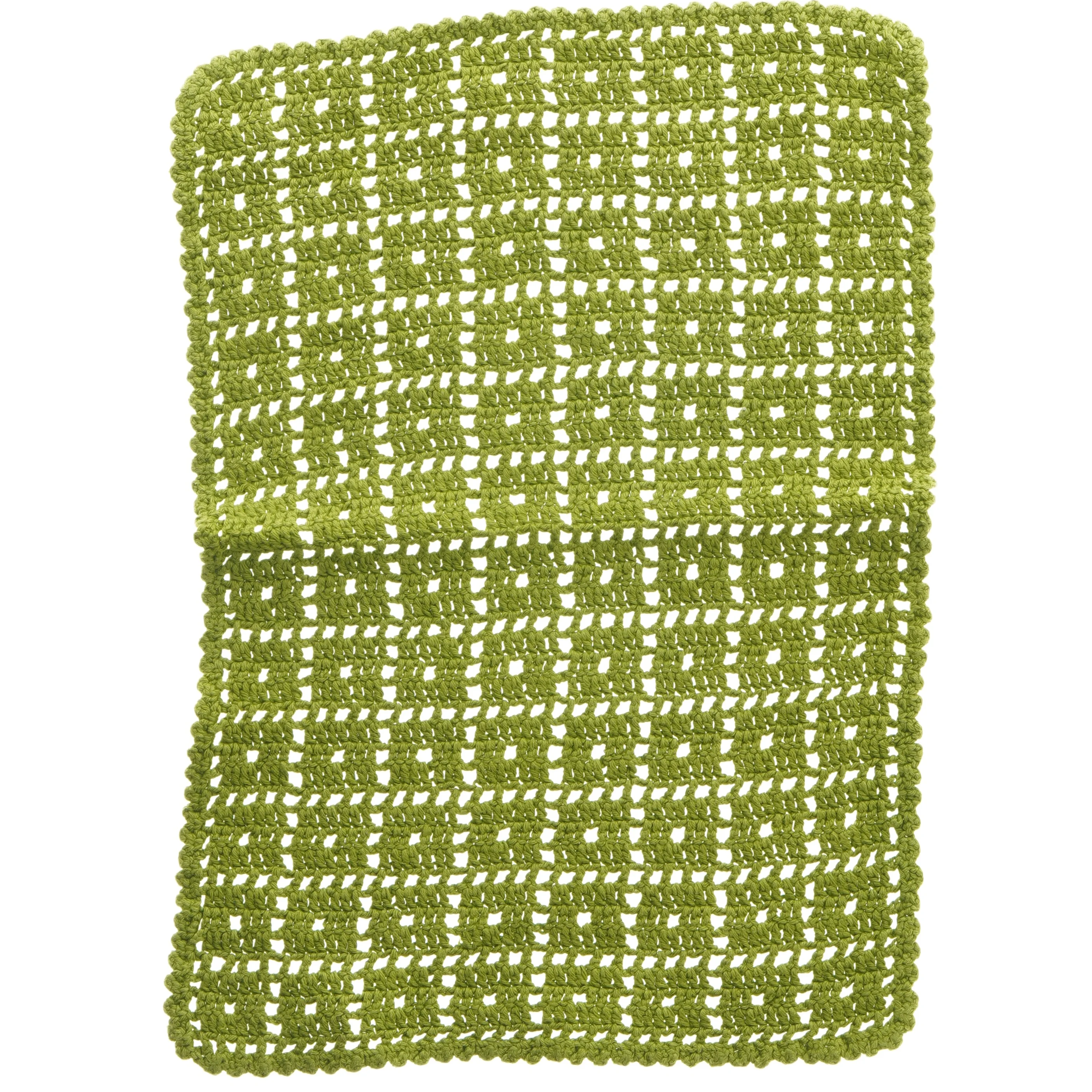 Hæklet grøn klud (str. 26x36 cm)