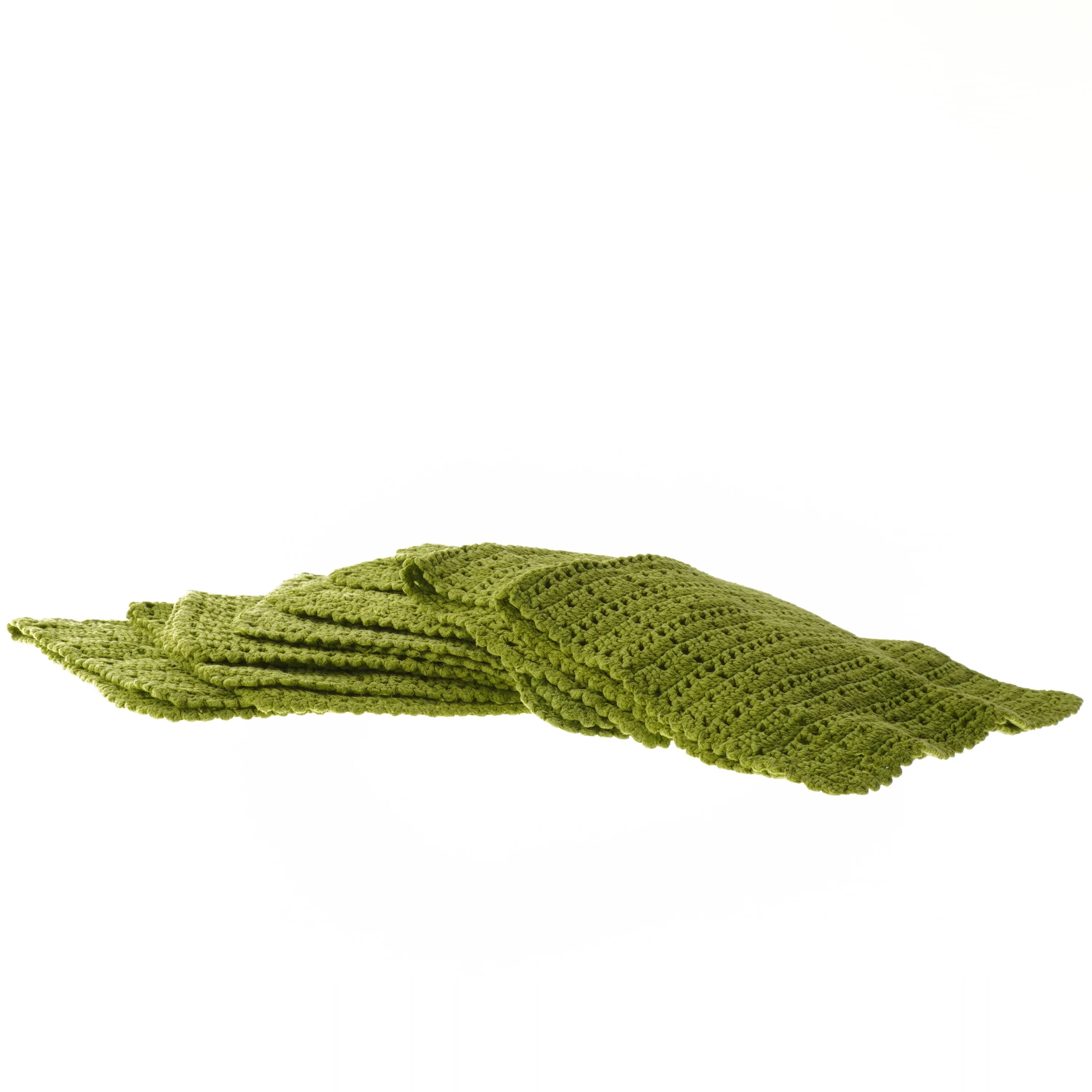 Hæklet grøn klud (str. 26x36 cm)