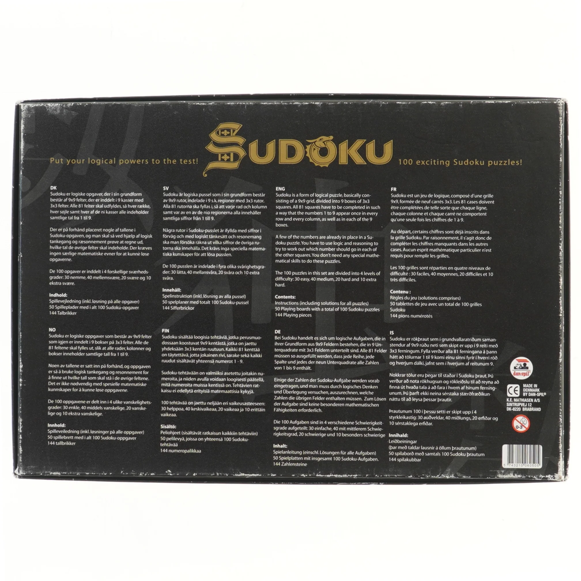 Sudoku brætspil fra Dan Spil (str. 39x27 cm)