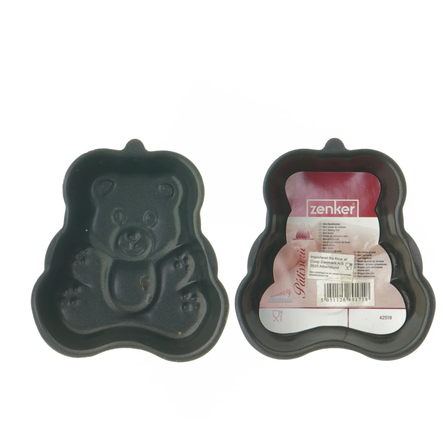 Teddybjørn kageform sæt fra Zenker (str. 12x10 cm)