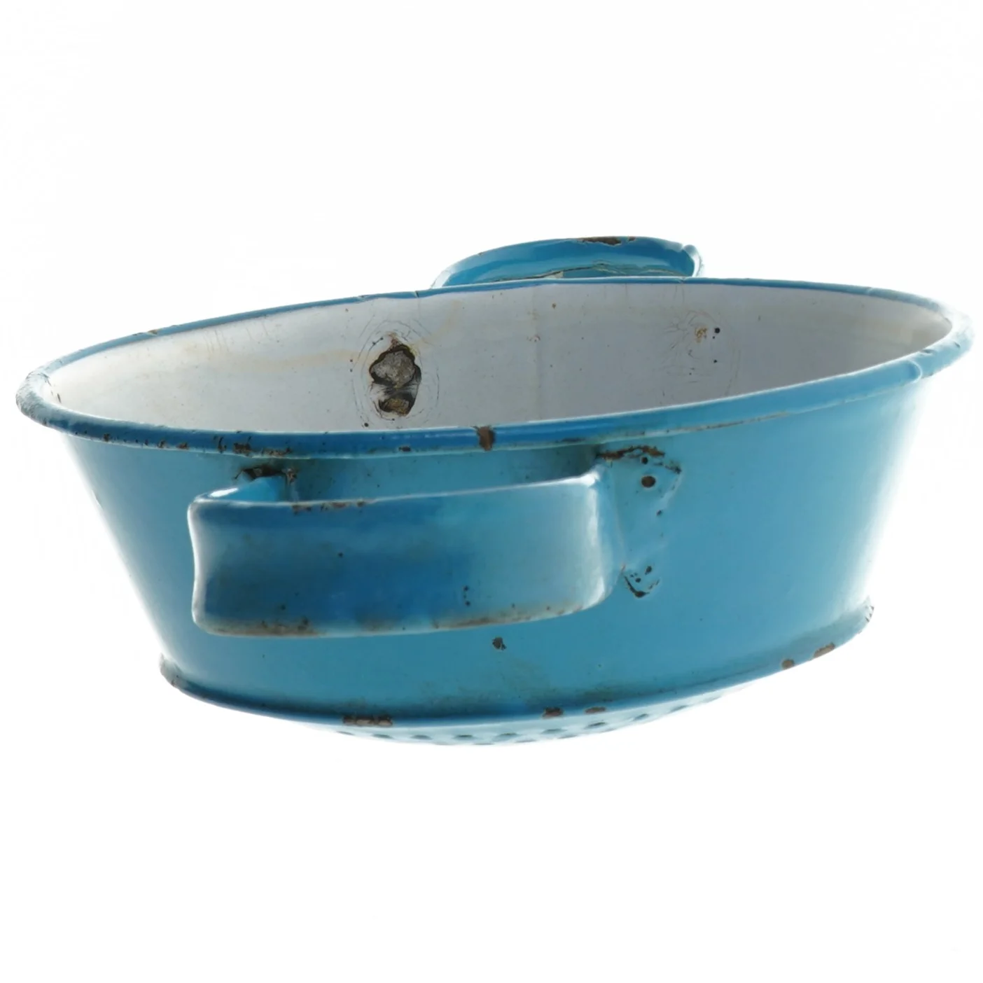 Vintage blå emaljesi (str. Ø 18,5 cm)