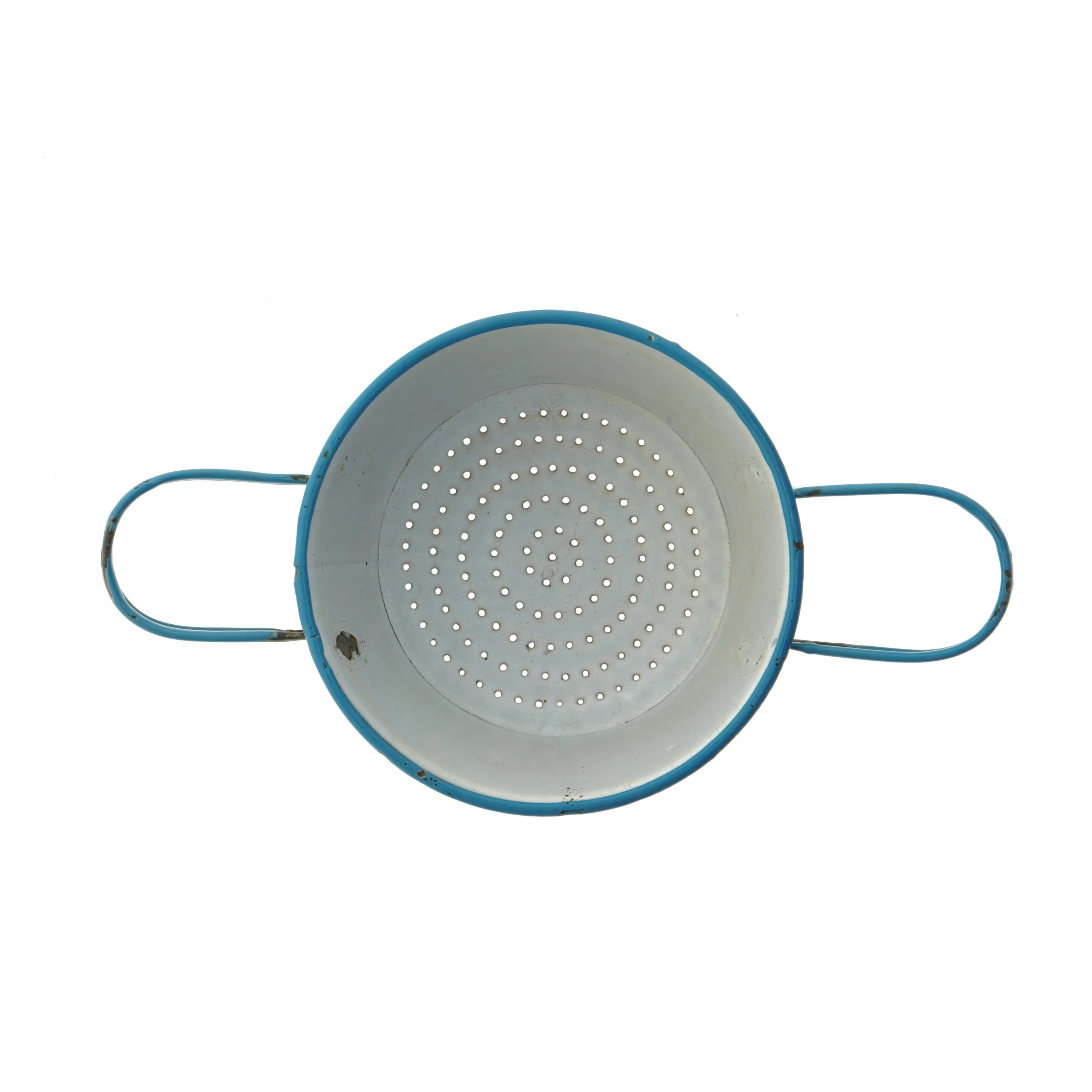 Vintage blå emaljesi (str. Ø 18,5 cm)