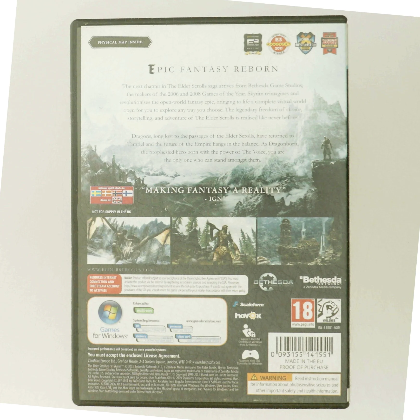 The Elder Scrolls V: Skyrim PC Spil fra Bethesda