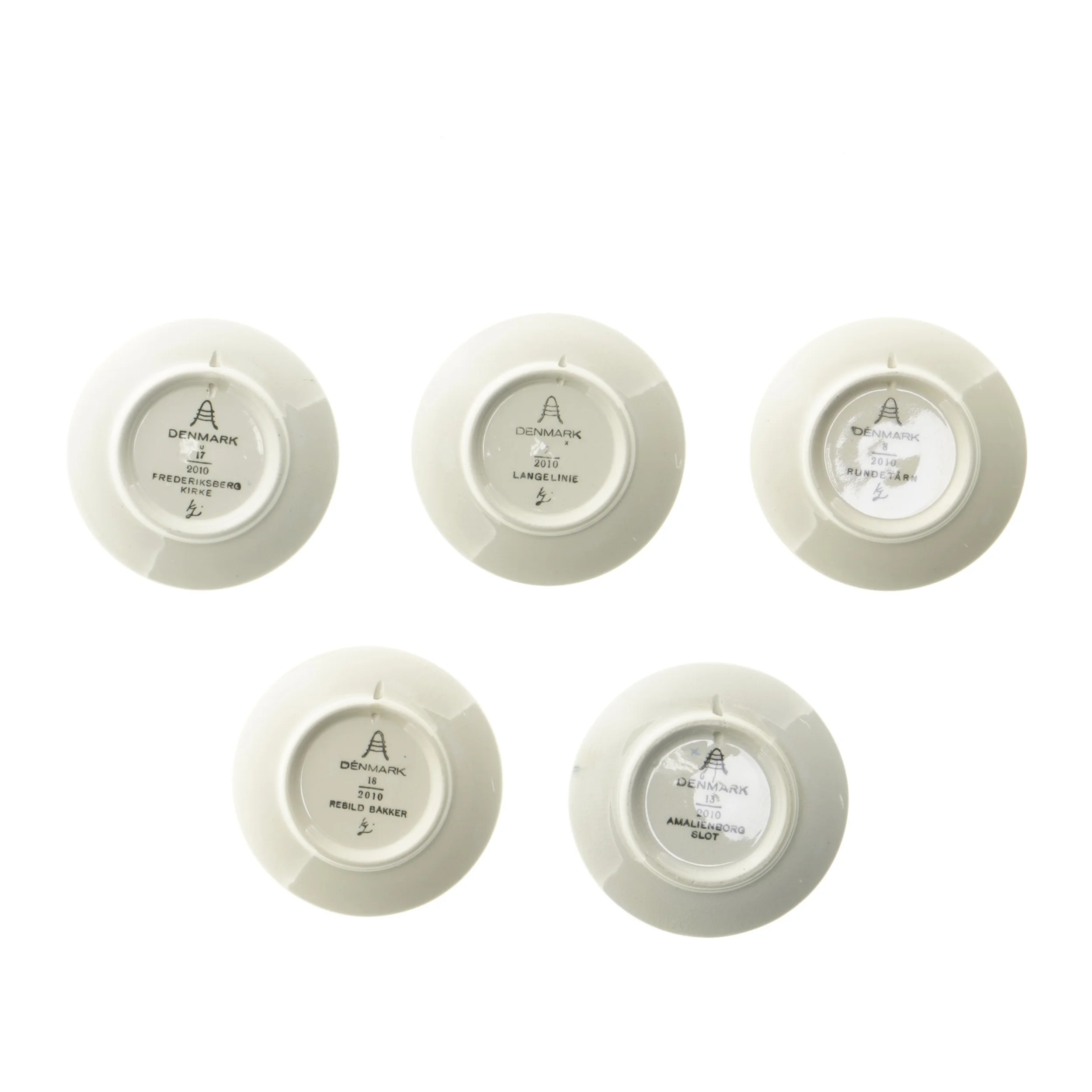 Blå porcelænsplatter (str. 2 stk Ø 8 cm)