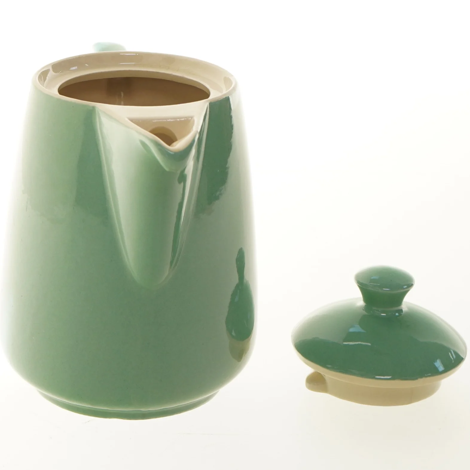 Grøn vintage kaffekande (str. Ø 11,5x18 cm)