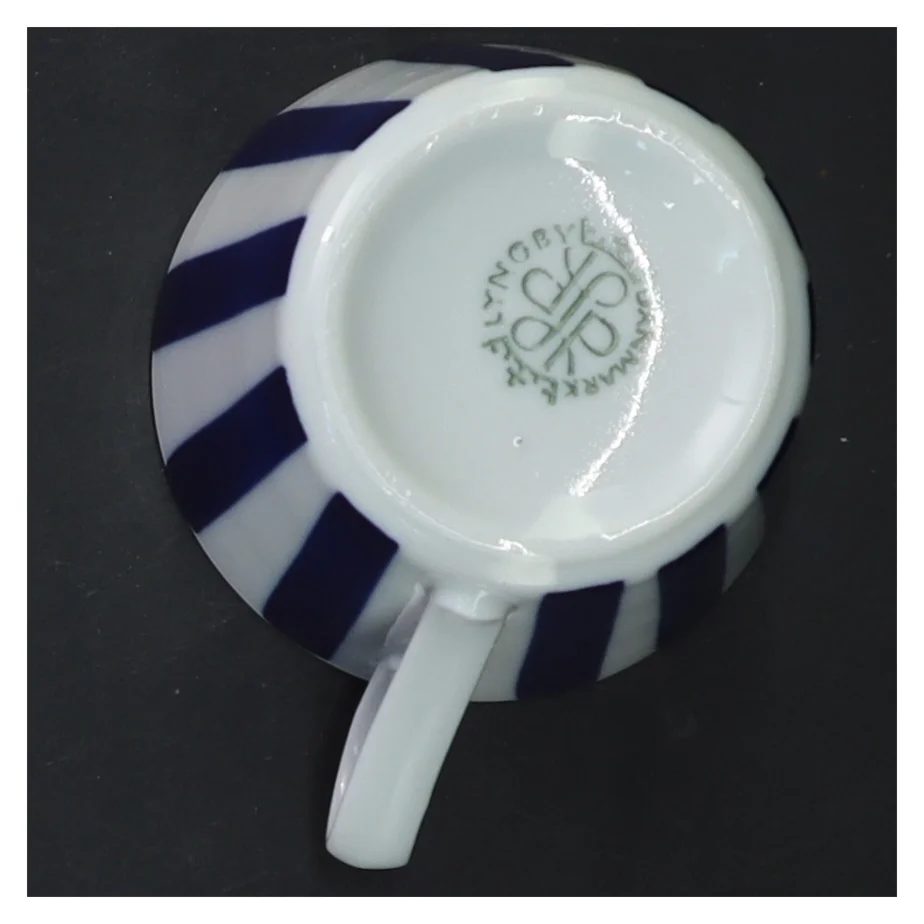 LyBlå stribe kaffekop fra Lyngby (str. Ø 7x7 cm)