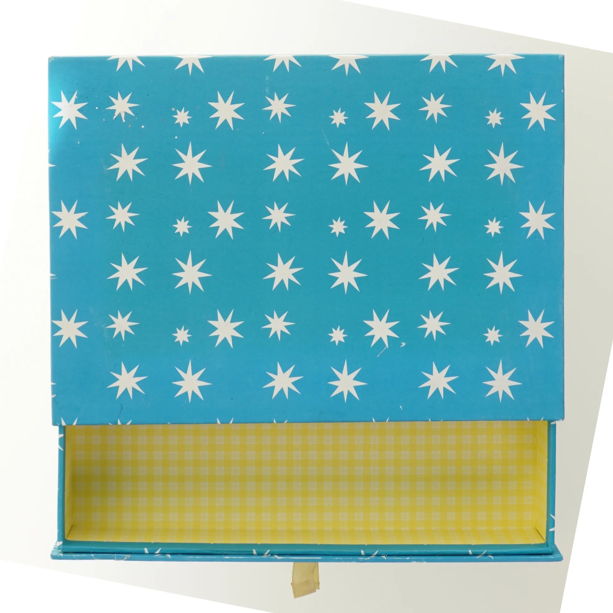 Blå opbevaringsæske med stjernemønster (str. 7x31,5x23 cm)