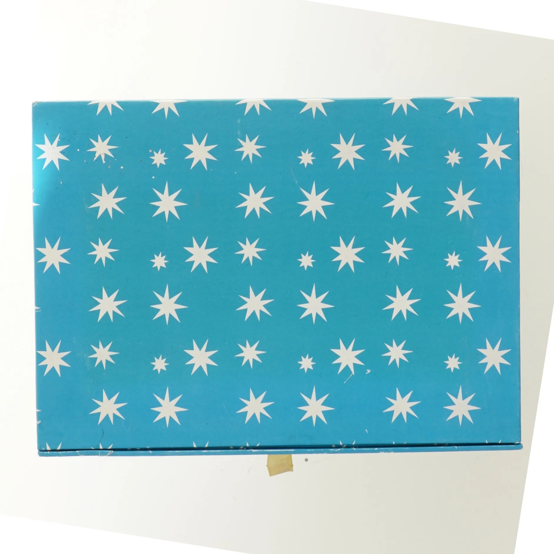 Blå opbevaringsæske med stjernemønster (str. 7x31,5x23 cm)