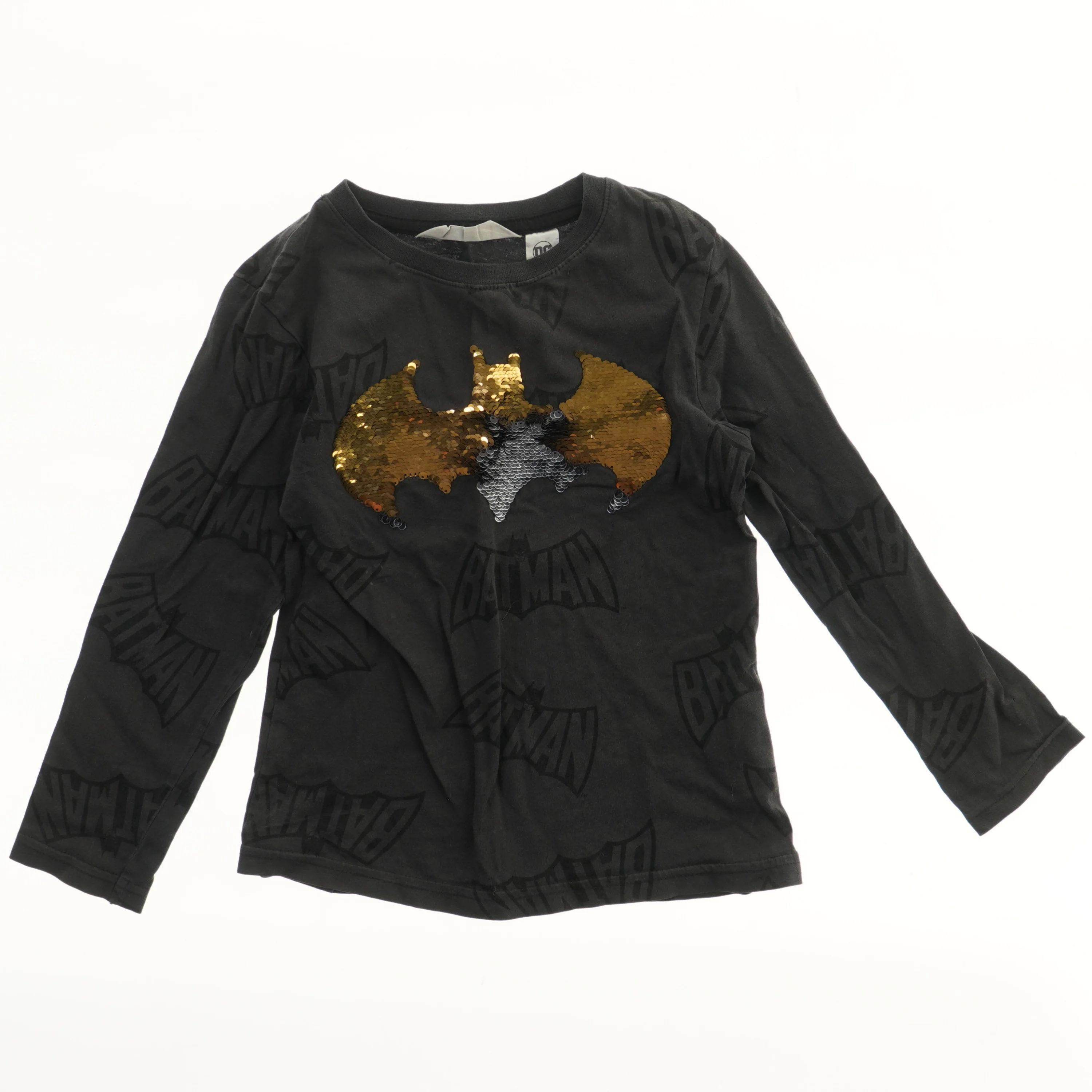 Langærmet Batman-bluse med palietter fra H&M (str. 110)