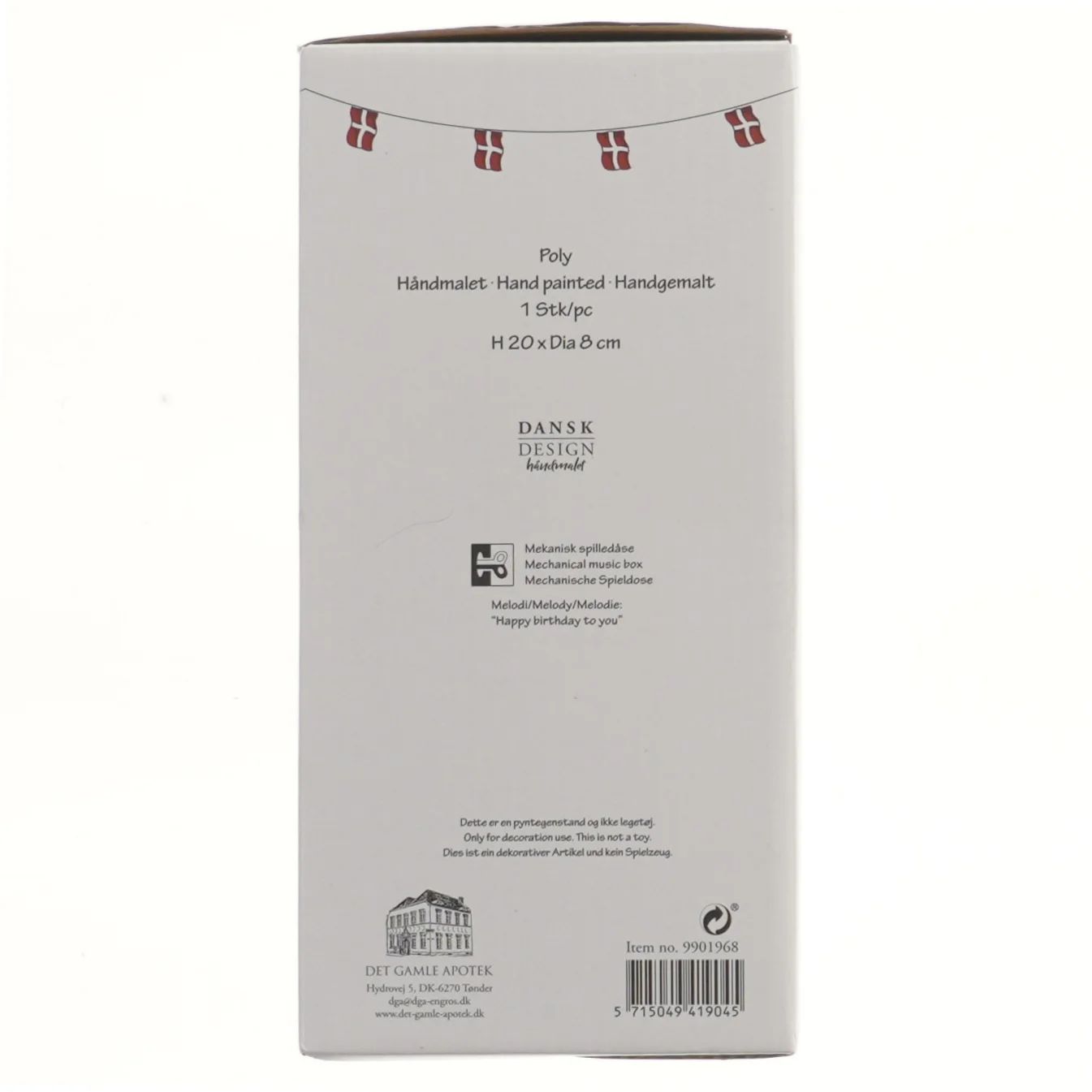 Spilledåse med soldat (str. H 20 x Dia 8 cm)