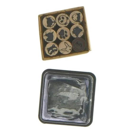 Stempelsæt med sort blækpude