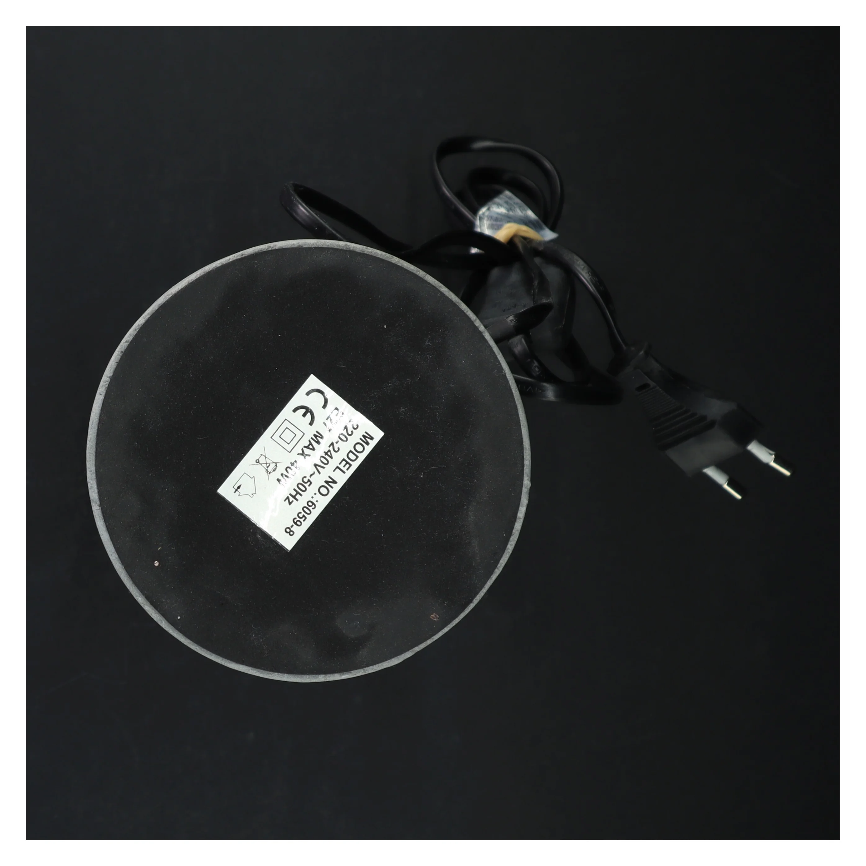 Bordlampe med glaskuppel (str. 25. x 12 cm)